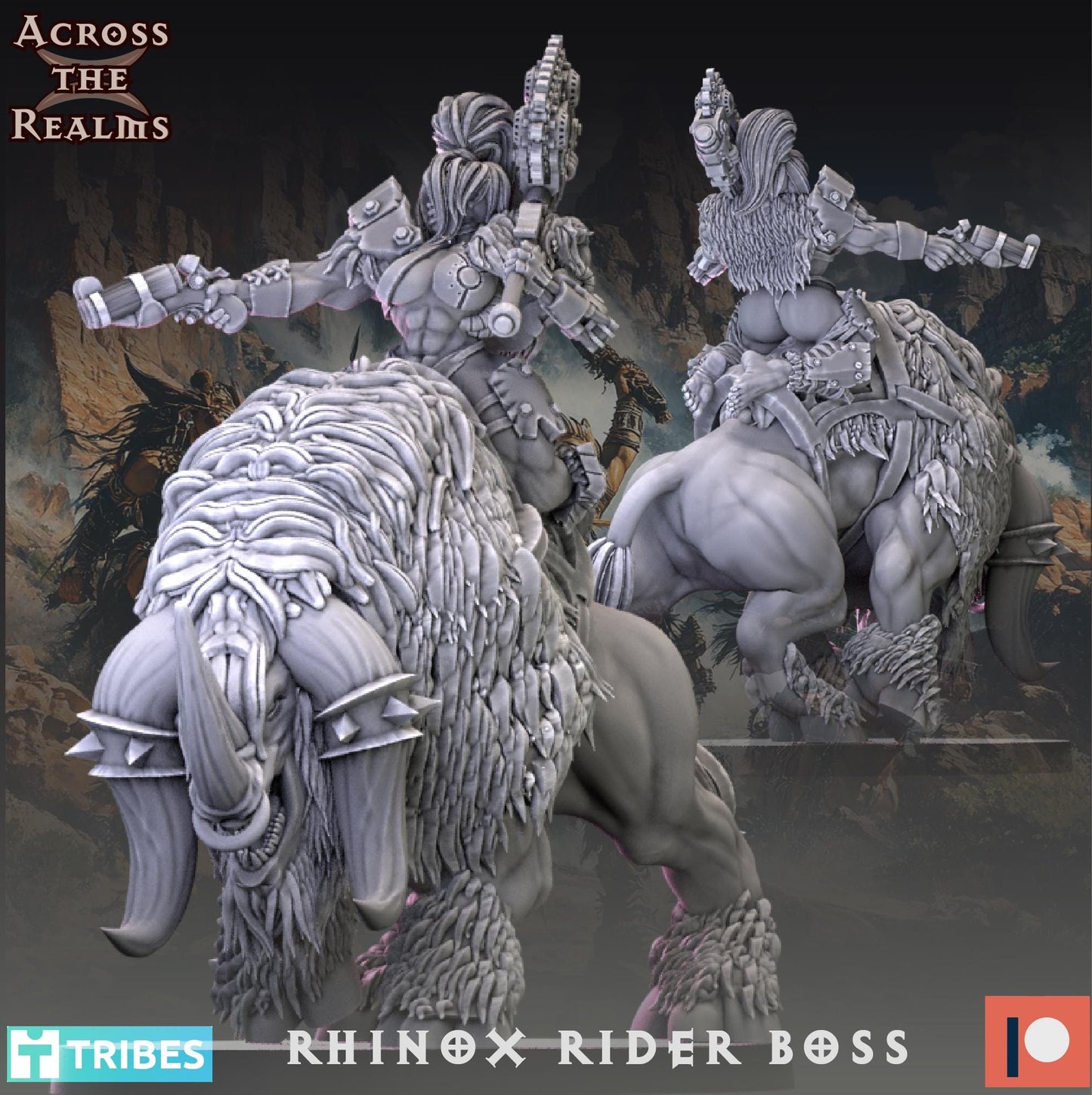 Rhino Rider Boss Miniature | Across the Realms