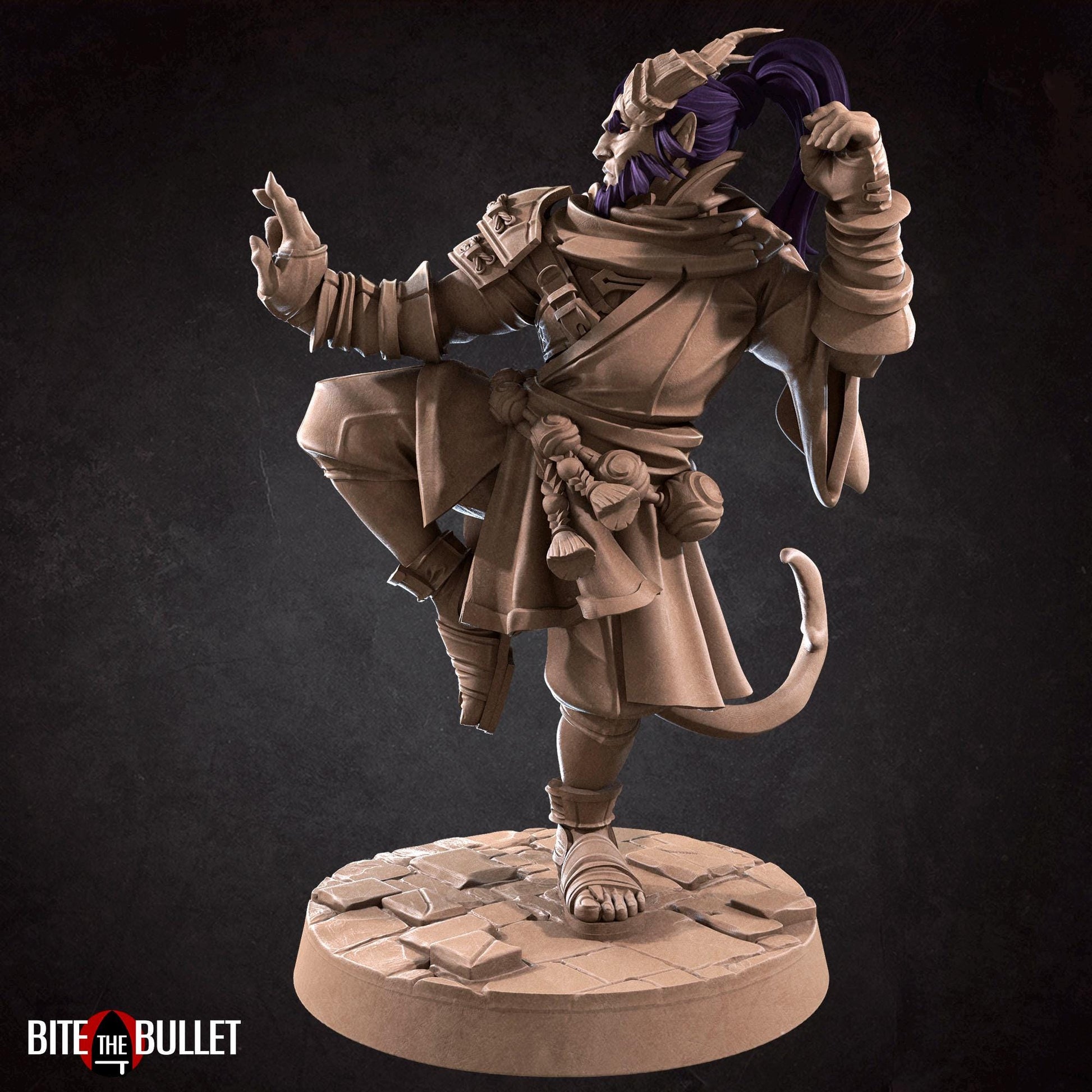 Tiefling Monk Miniature | Bite the Bullet