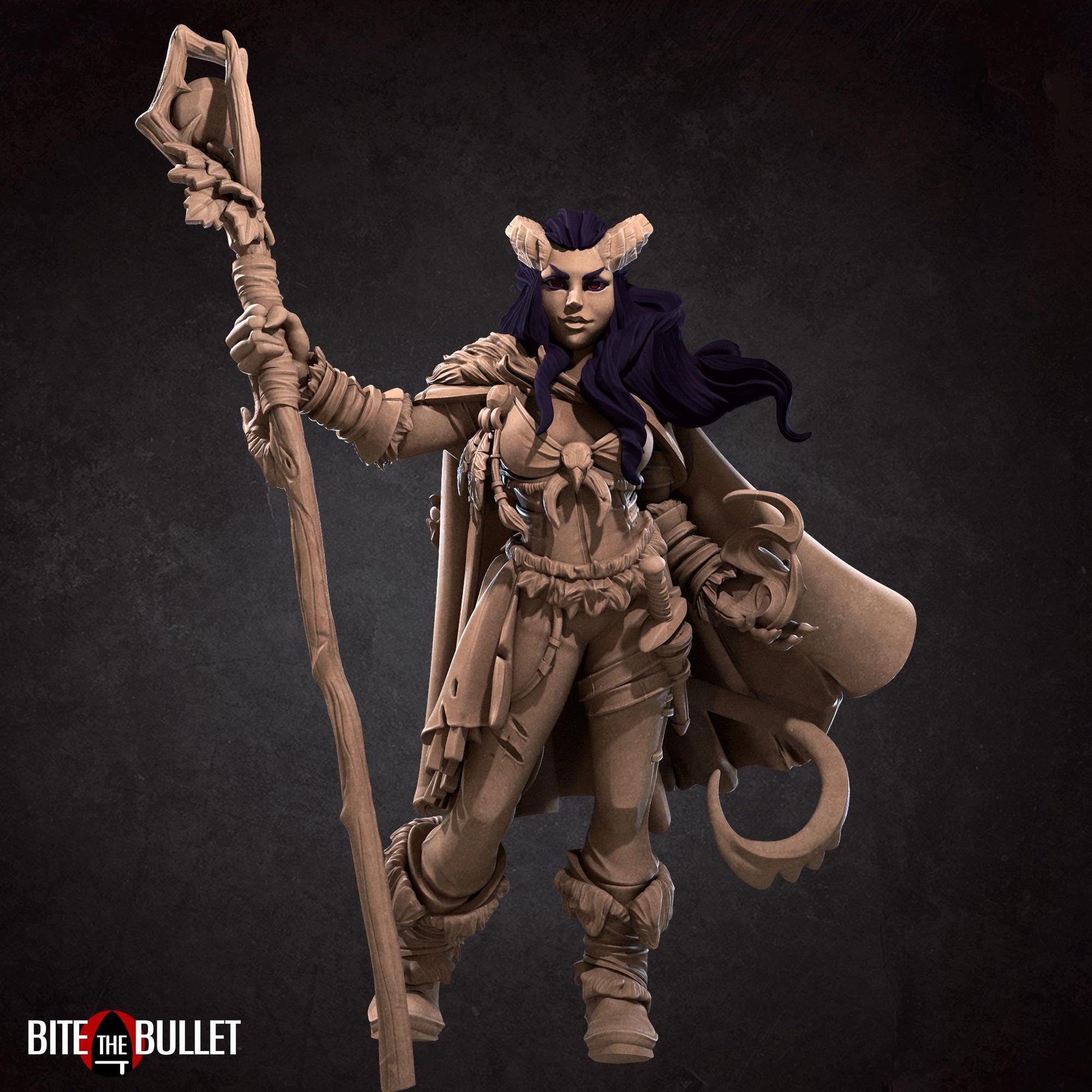 Tiefling Druid Miniature | Bite the Bullet