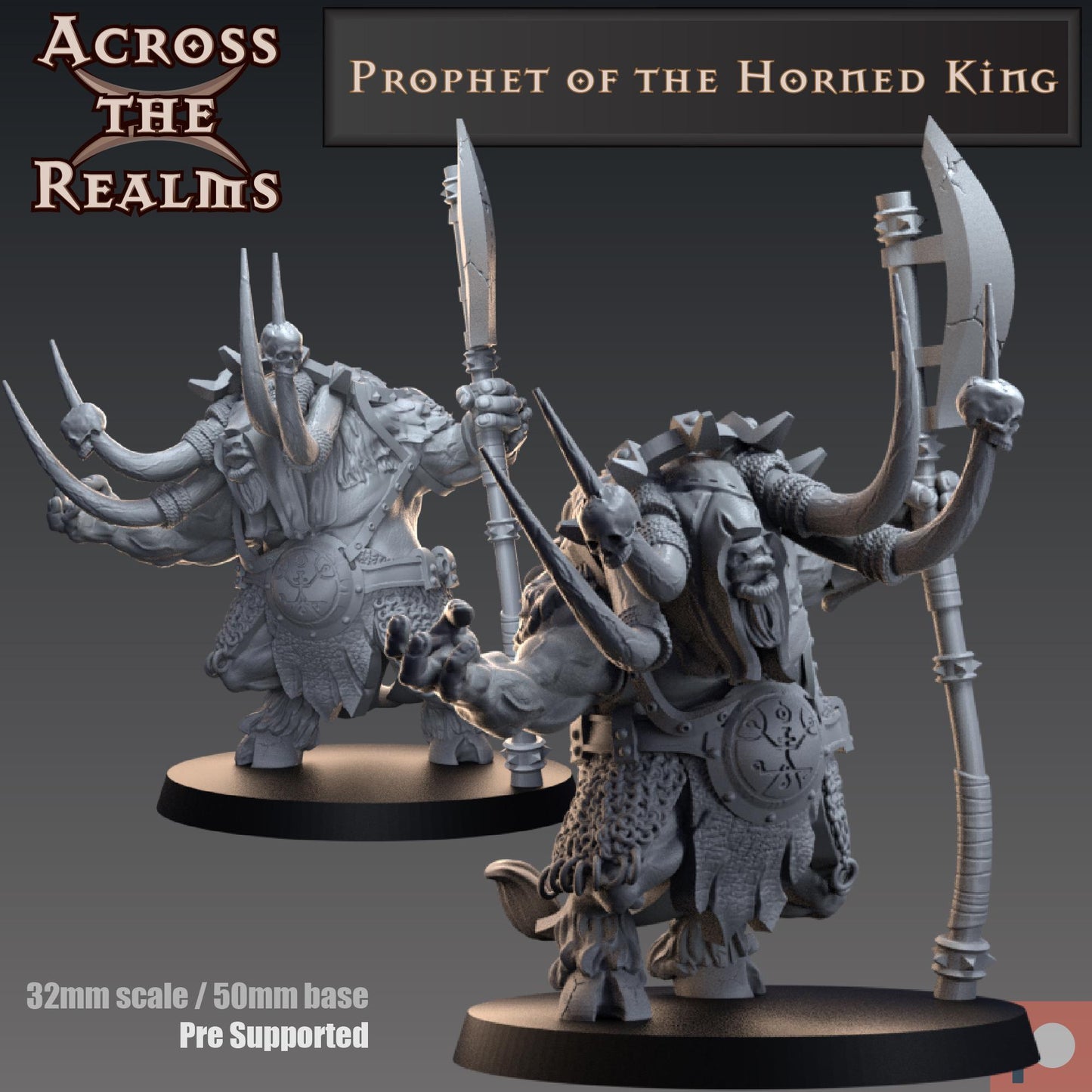 Prophet of the Horned King Minotaur Miniature | Across the Realms