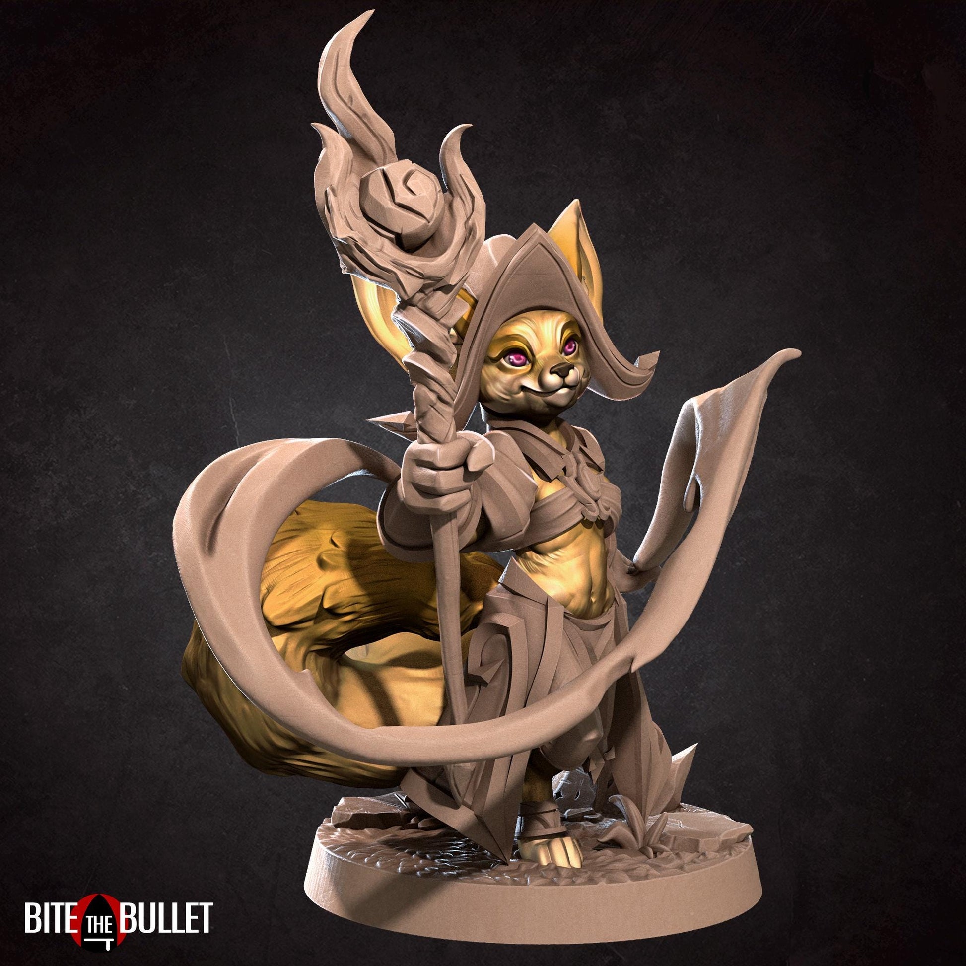 Hikari, the Foxfolk Wizard Miniature | Bite the Bullet