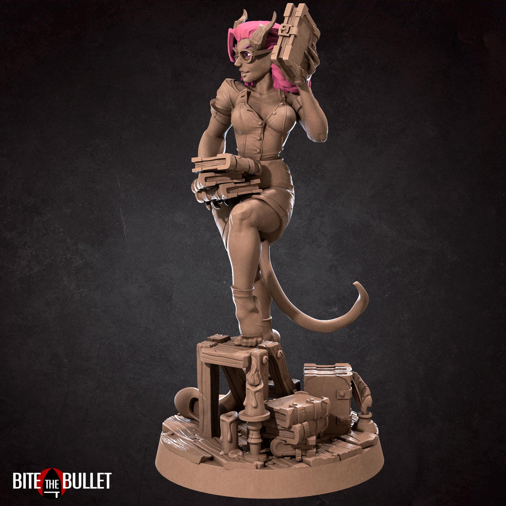 Liz, the Tiefling Librarian Miniature | Bite the Bullet