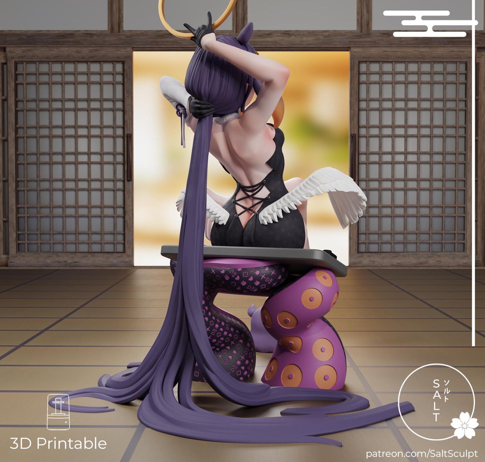 Octopus Girl Model Kit | 3D Resin Printed Figurine | Salt Sculpt