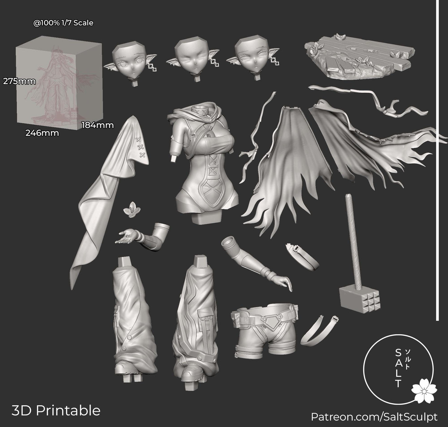 Warden Girl Model Kit | 3D Resin Printed Figurine | Salt Sculpt