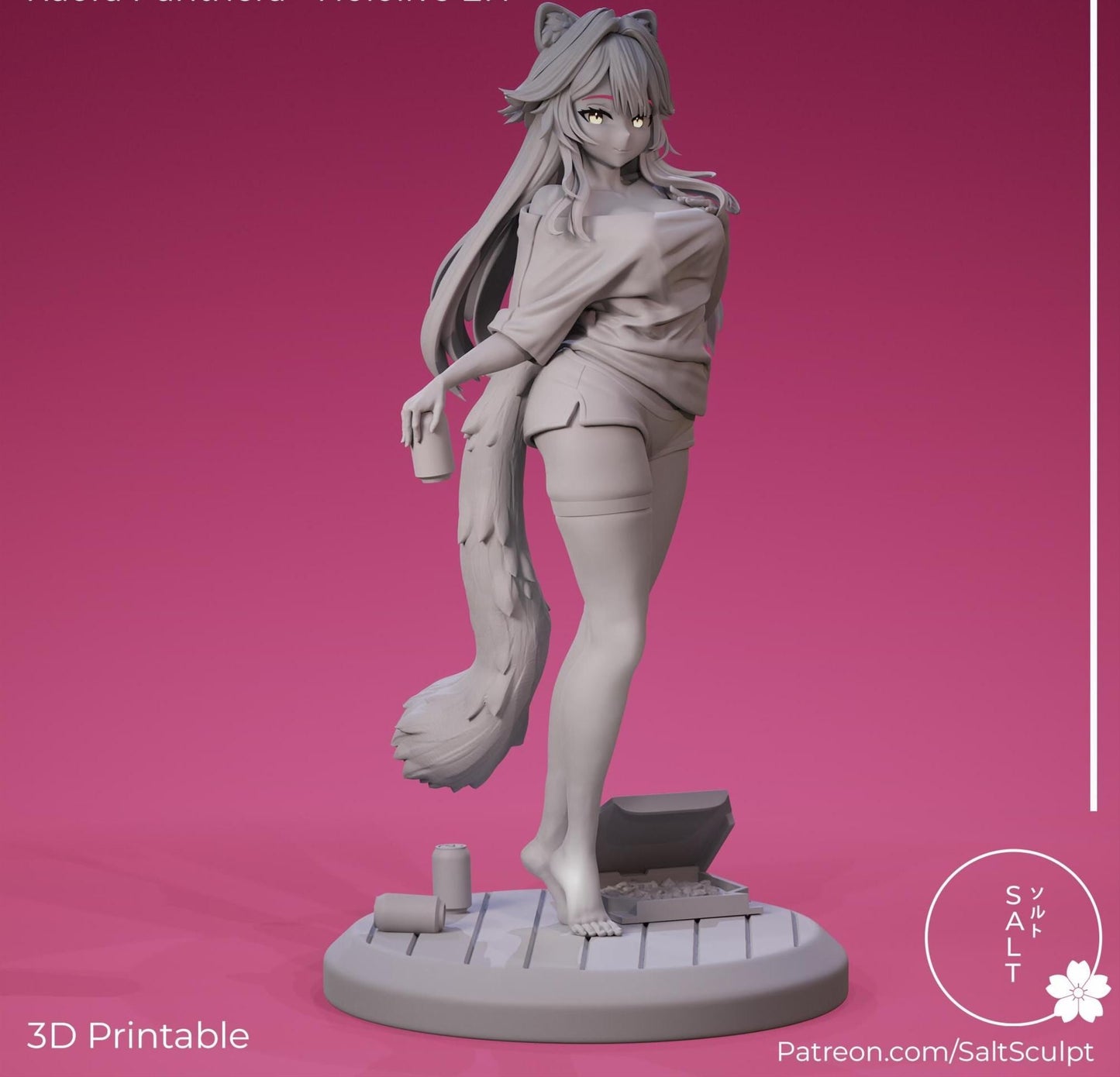 Panther Girl Model Kit | 3D Resin Printed Figurine | Salt Sculpt