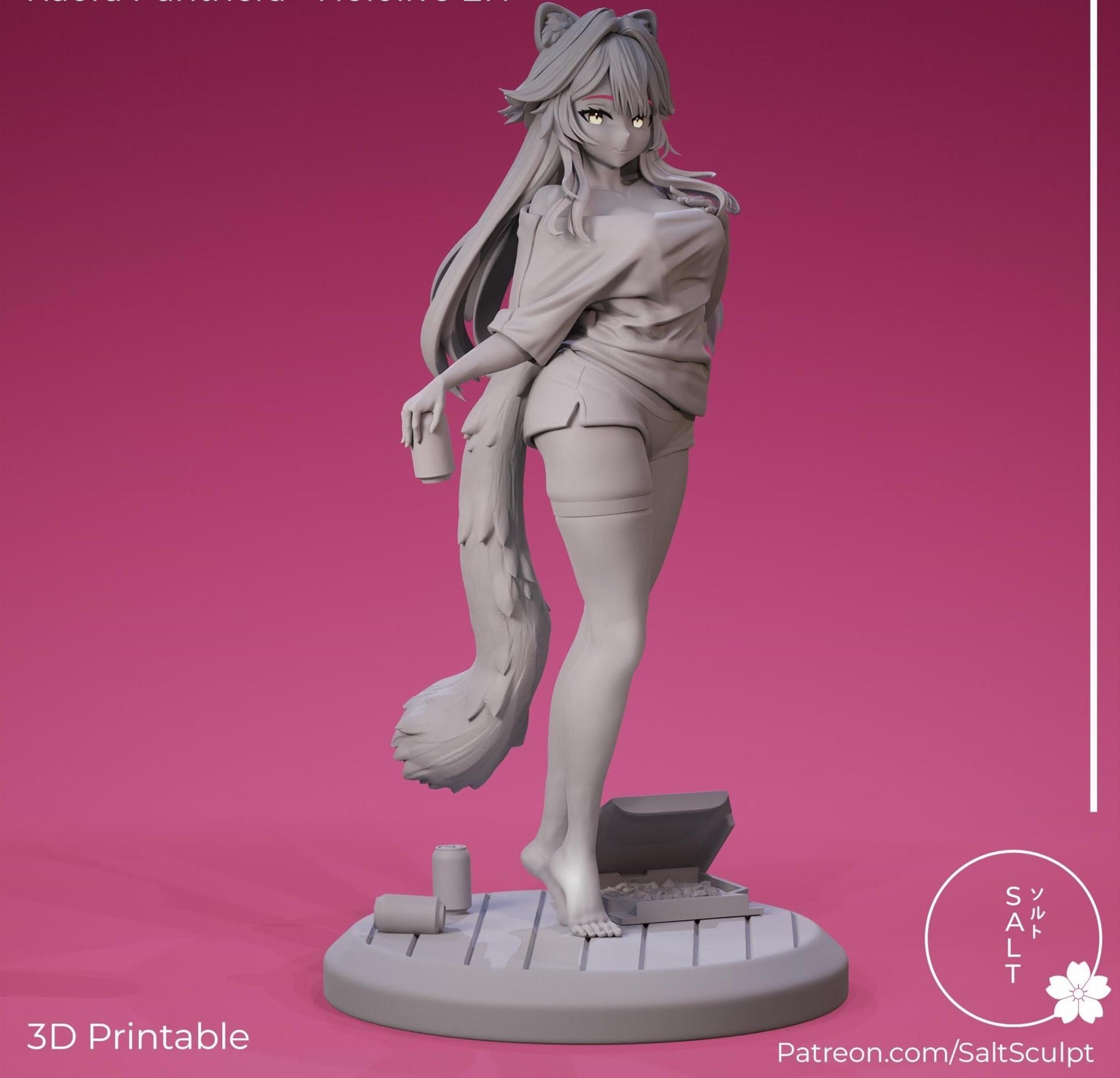 Panther Girl Model Kit | 3D Resin Printed Figurine | Salt Sculpt