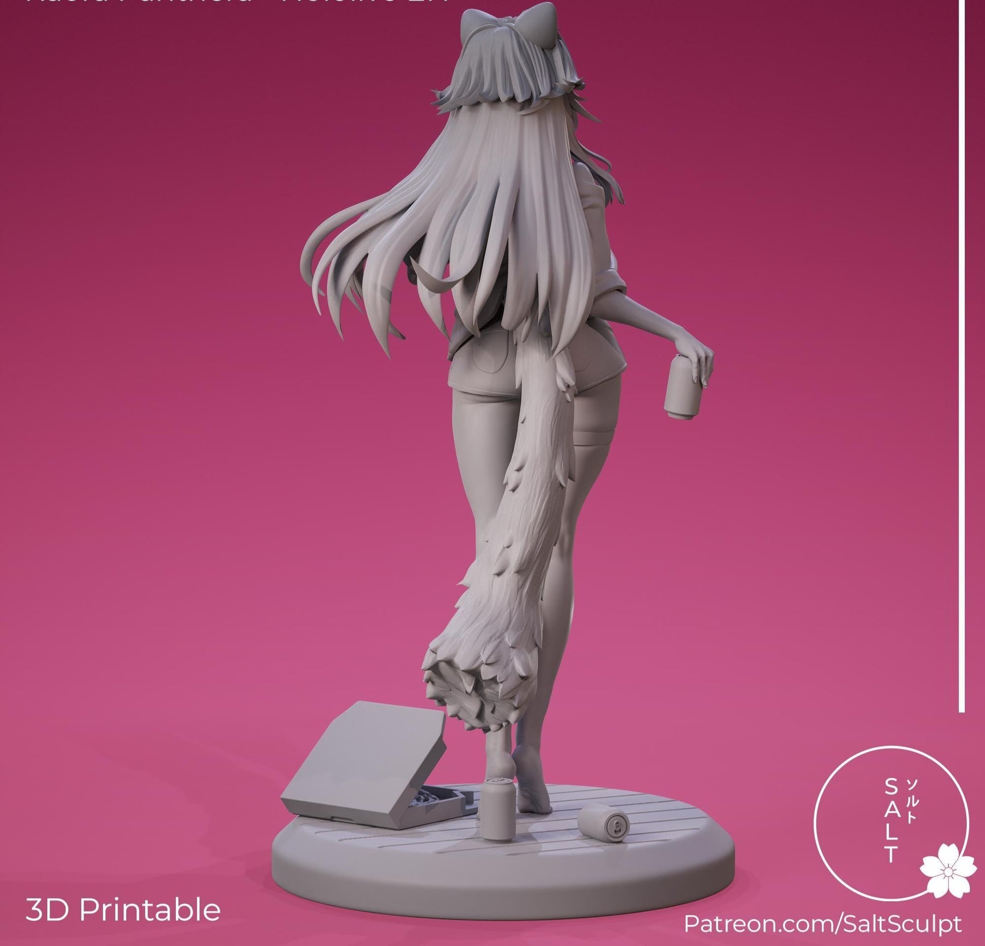 Panther Girl Model Kit | 3D Resin Printed Figurine | Salt Sculpt