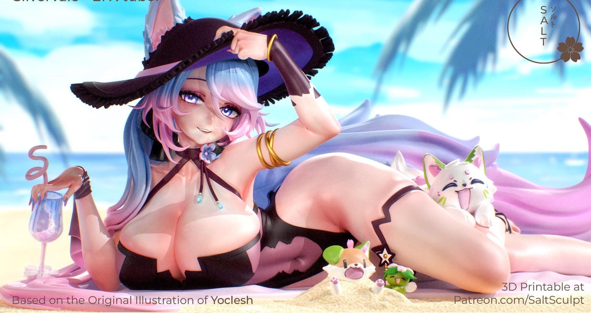 Wolf Girl Model Kit | 3D Resin Printed Figurine | Salt Sculpt