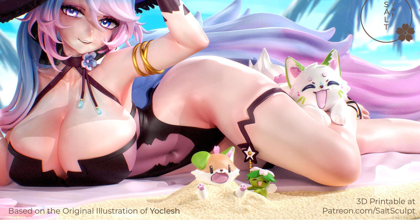 Wolf Girl Model Kit | 3D Resin Printed Figurine | Salt Sculpt