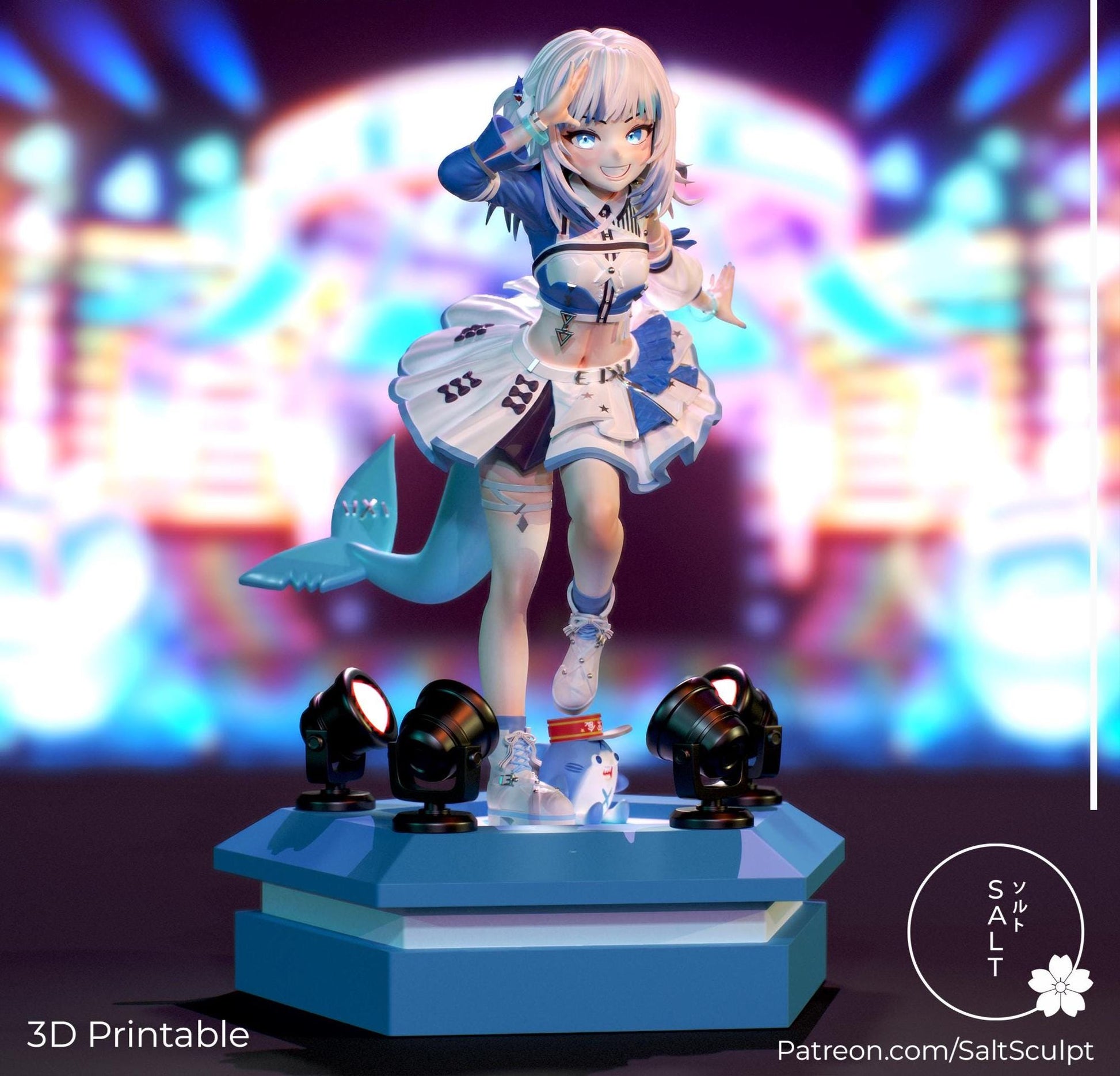 Shark Girl Model Kit | 3D Resin Printed Figurine | Salt Sculpt