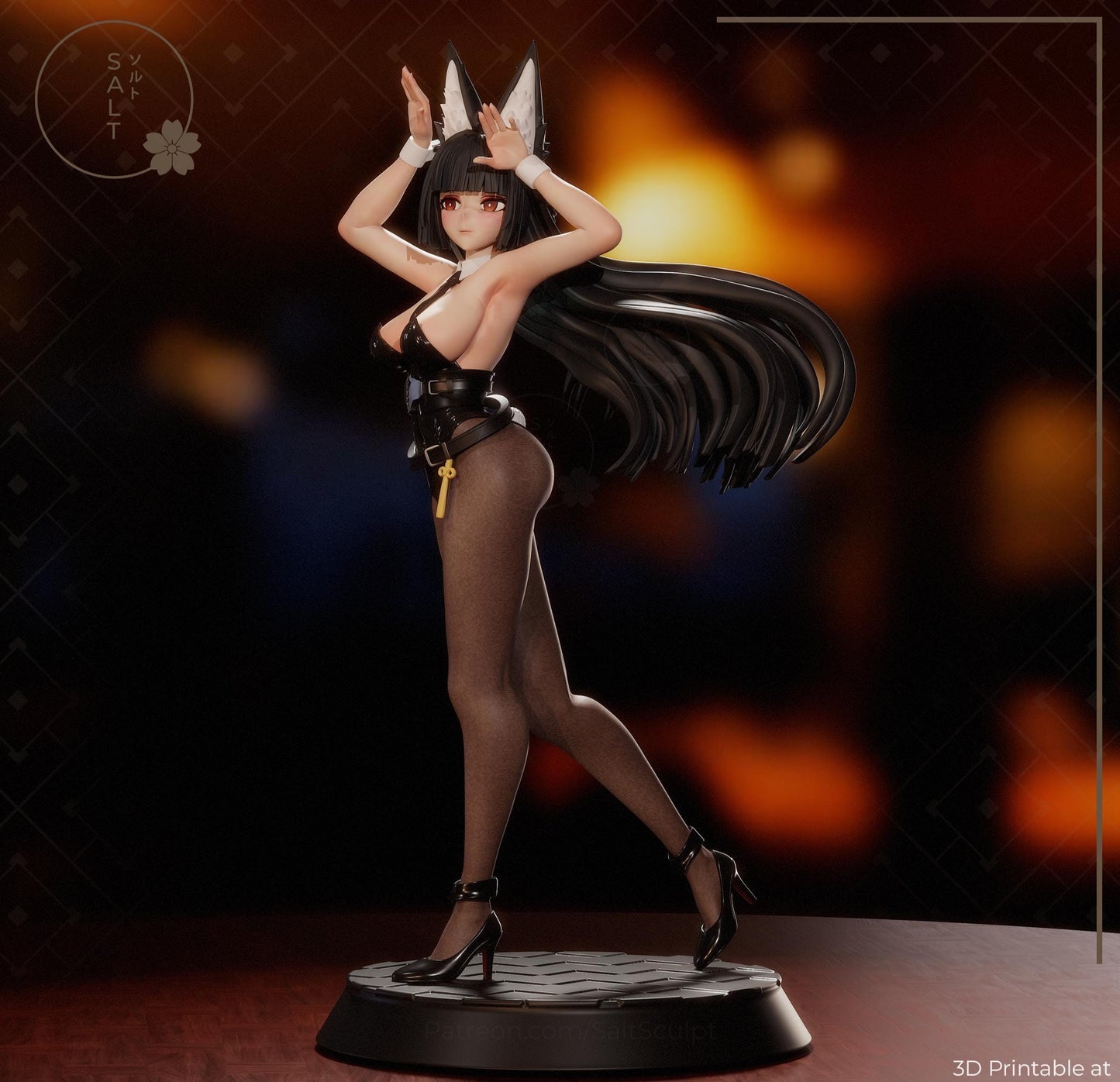 Fox Girl Model Kit | 3D Resin Printed Figurine | Salt Sculpt