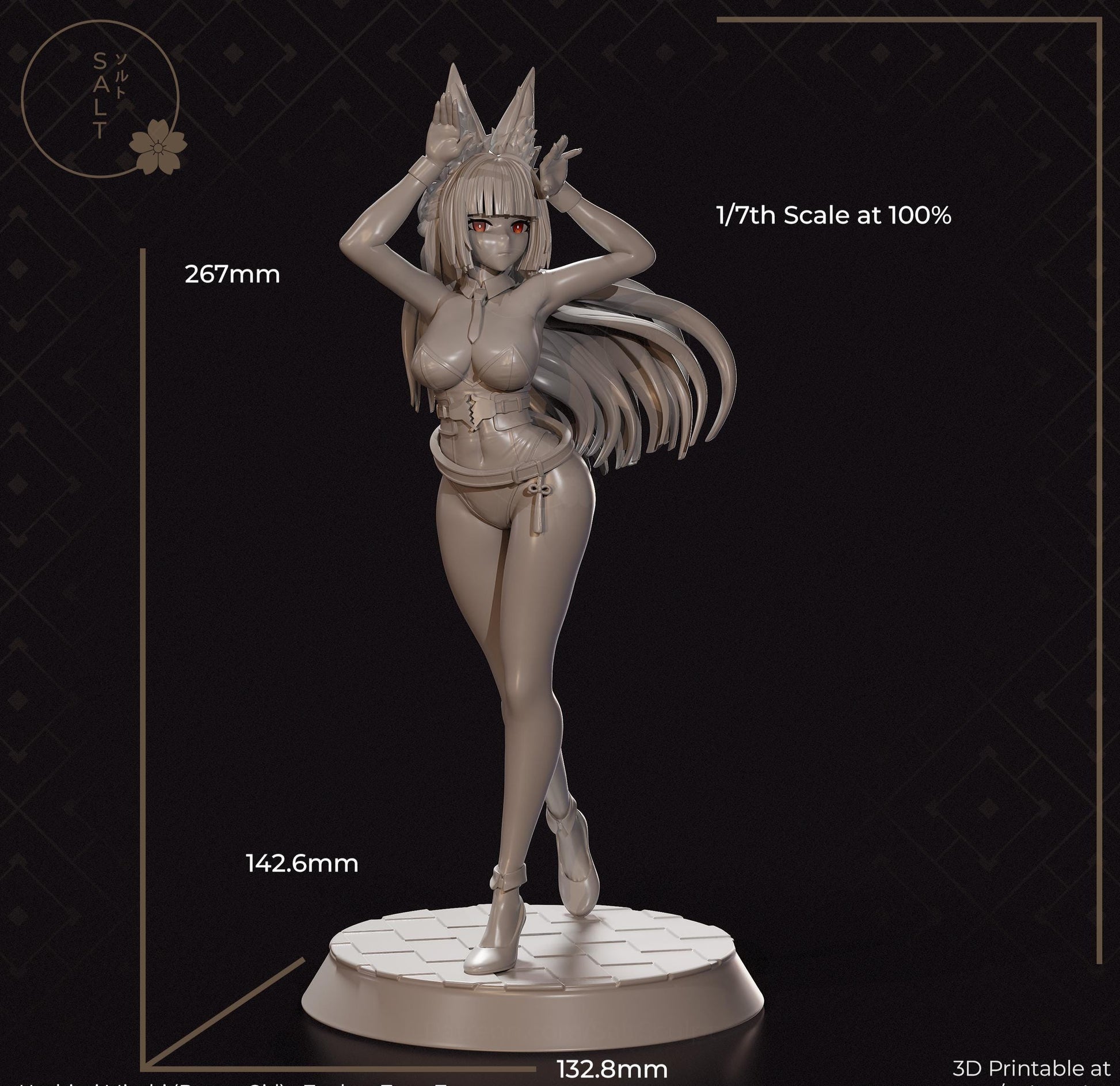 Fox Girl Model Kit | 3D Resin Printed Figurine | Salt Sculpt