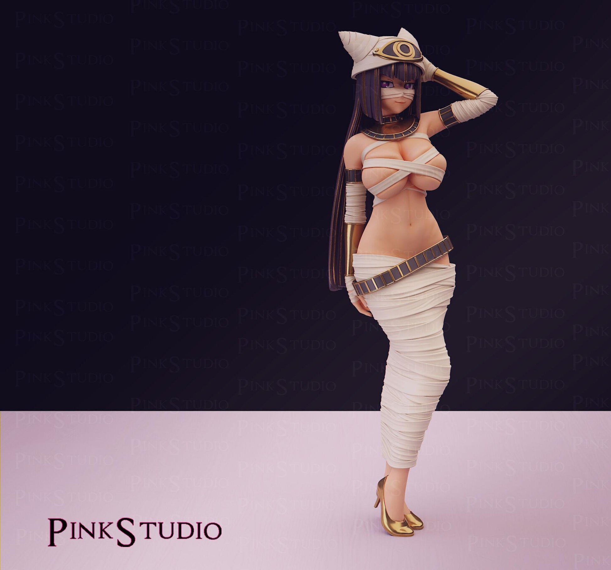 Mummy Girl Model Kit | 3D Resin Printed Figurine | Pink Studio