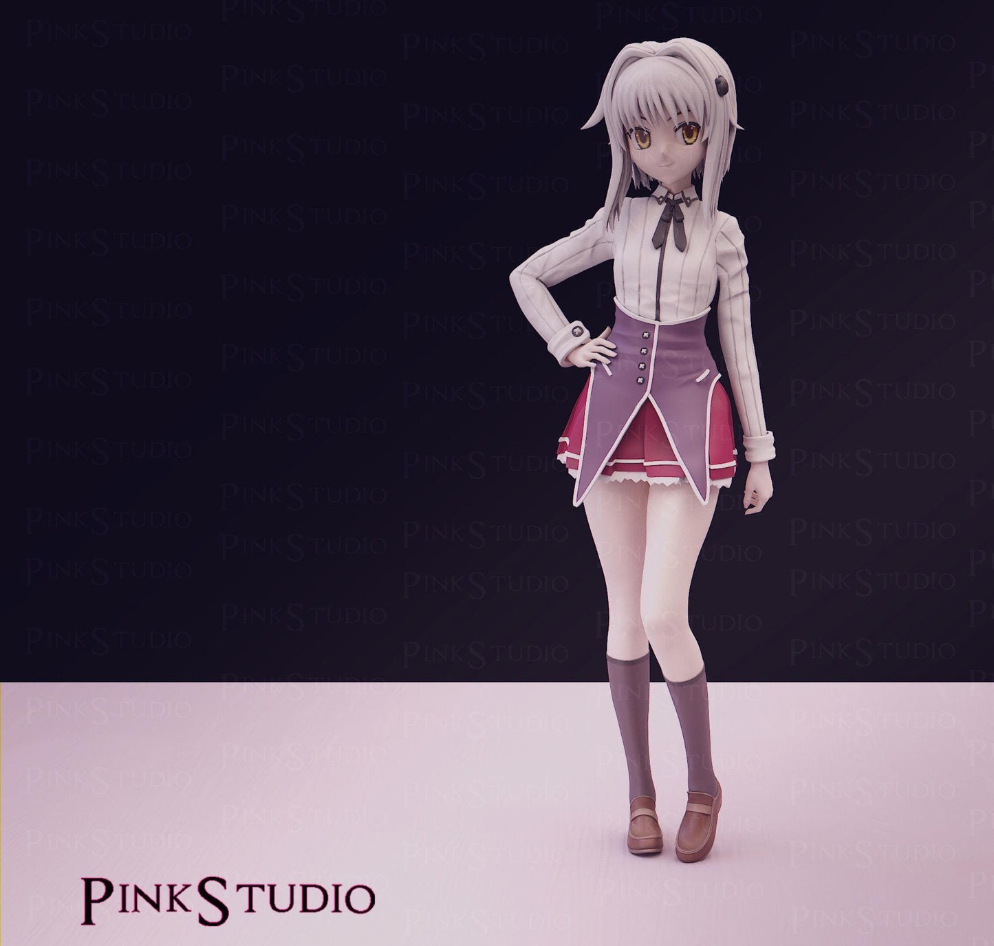 Japanese Schoolgirl Model Kit | 3D Resin Printed Figurine | Pink Studio