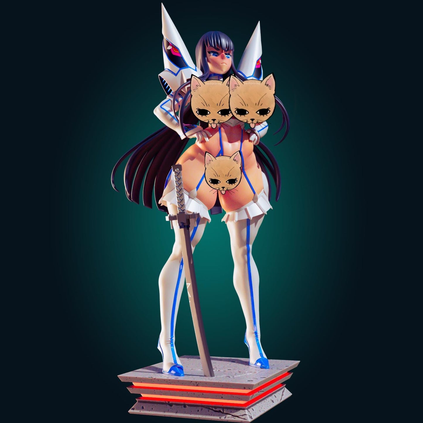 Angry Japanese Schoolgirl Model Kit | 3D Resin Printed Figurine | Officer Rhu