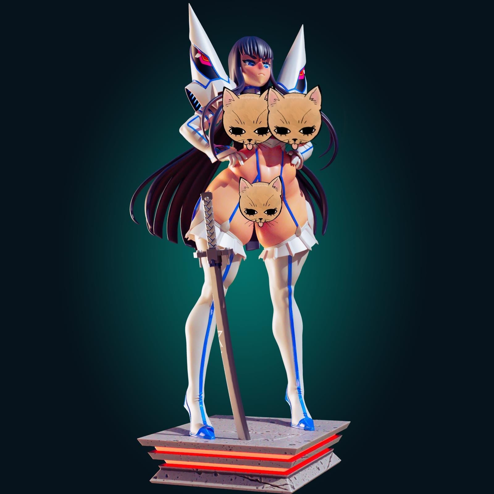 Angry Japanese Schoolgirl Model Kit | 3D Resin Printed Figurine | Officer Rhu