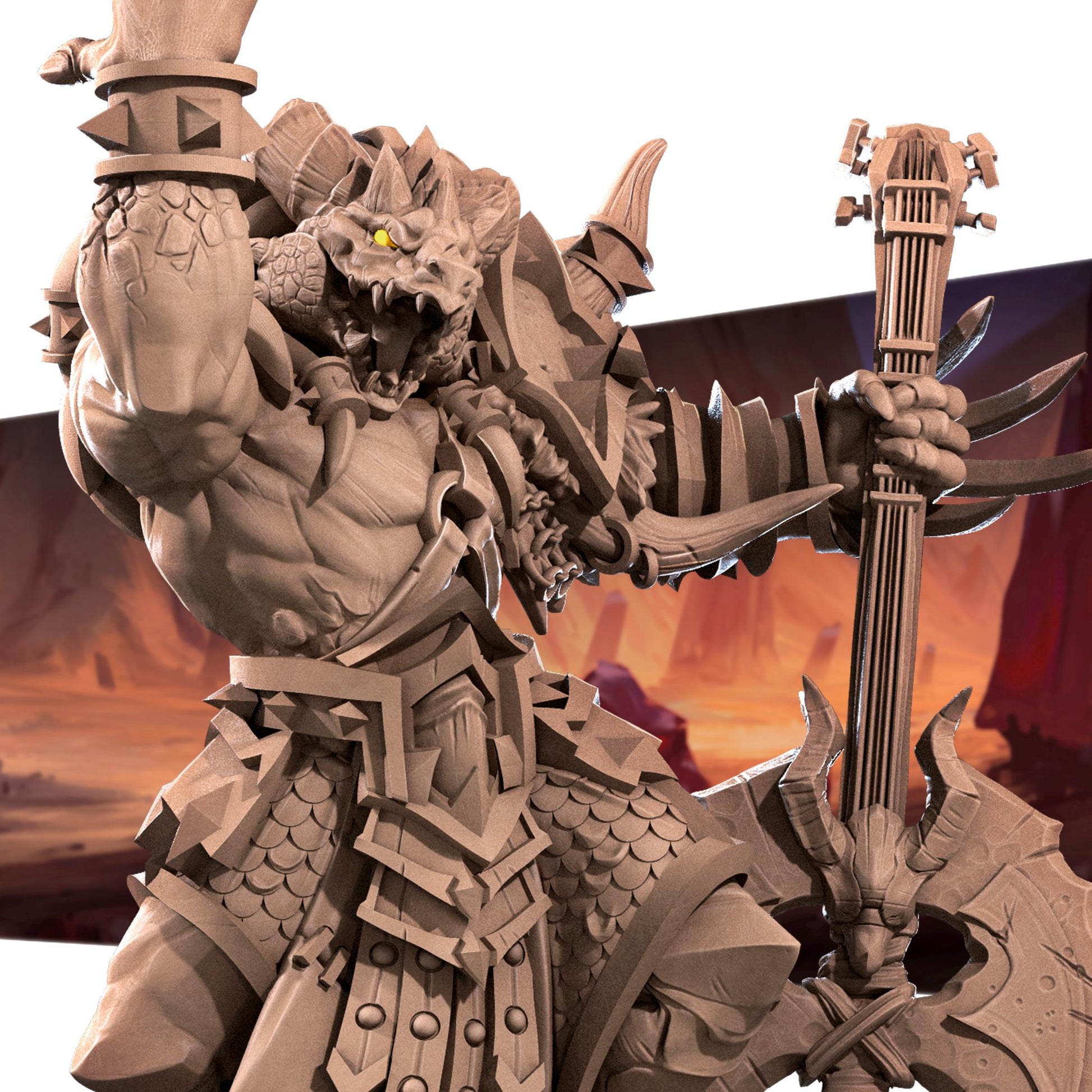 Dragonborn Bard Miniature | Bite the Bullet