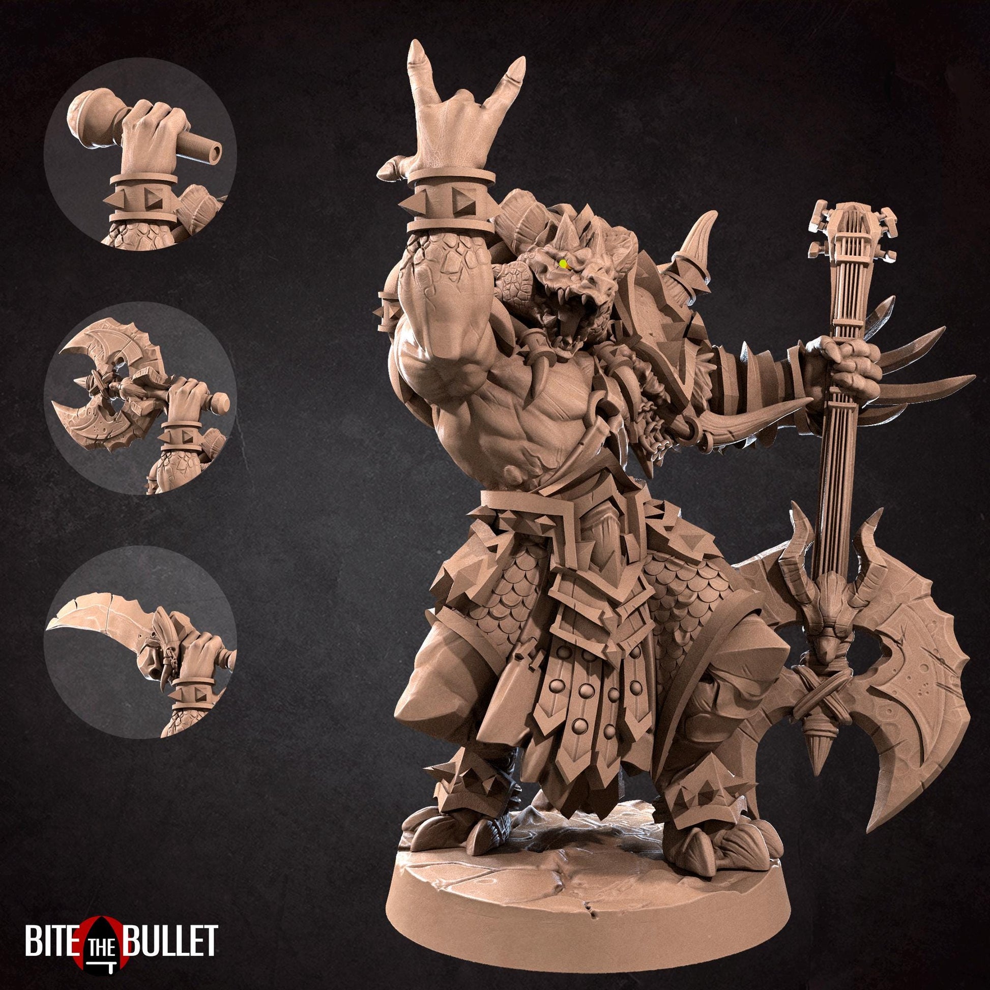 Dragonborn Bard Miniature | Bite the Bullet