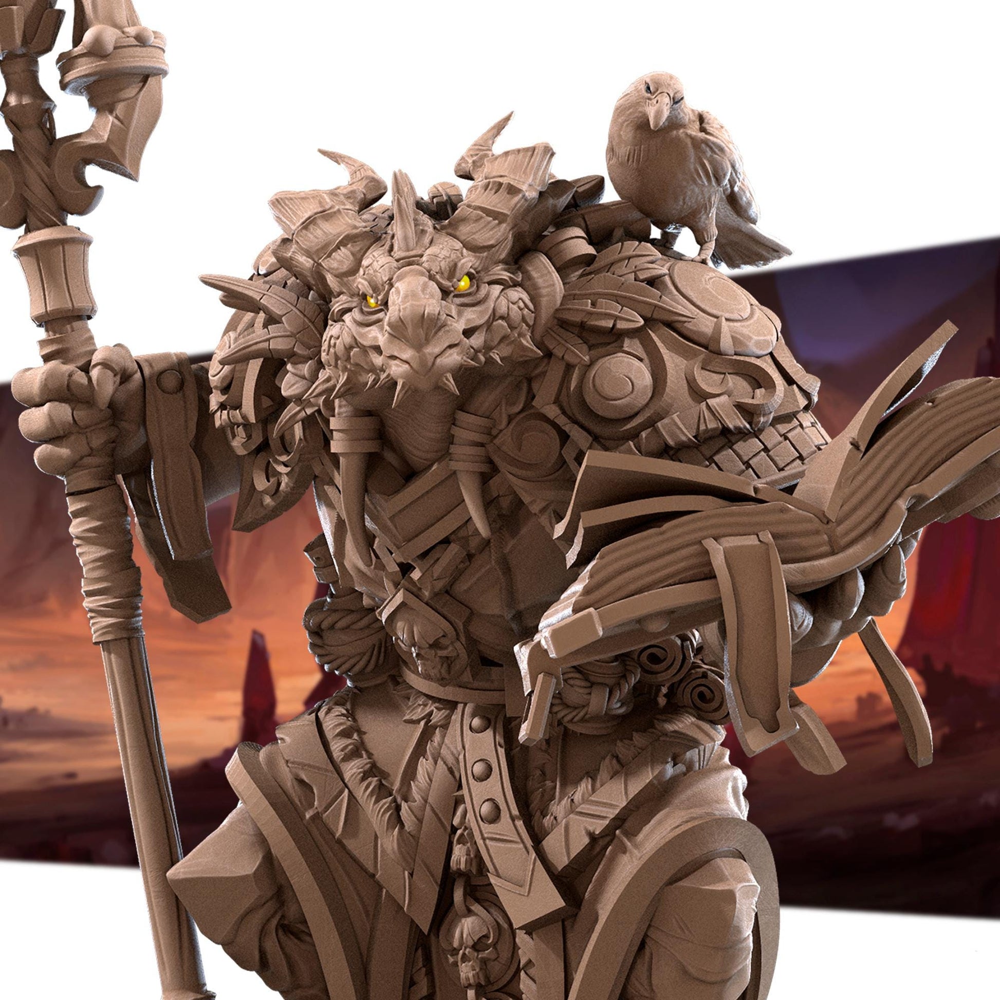 Dragonborn Warlock Miniature | Bite the Bullet