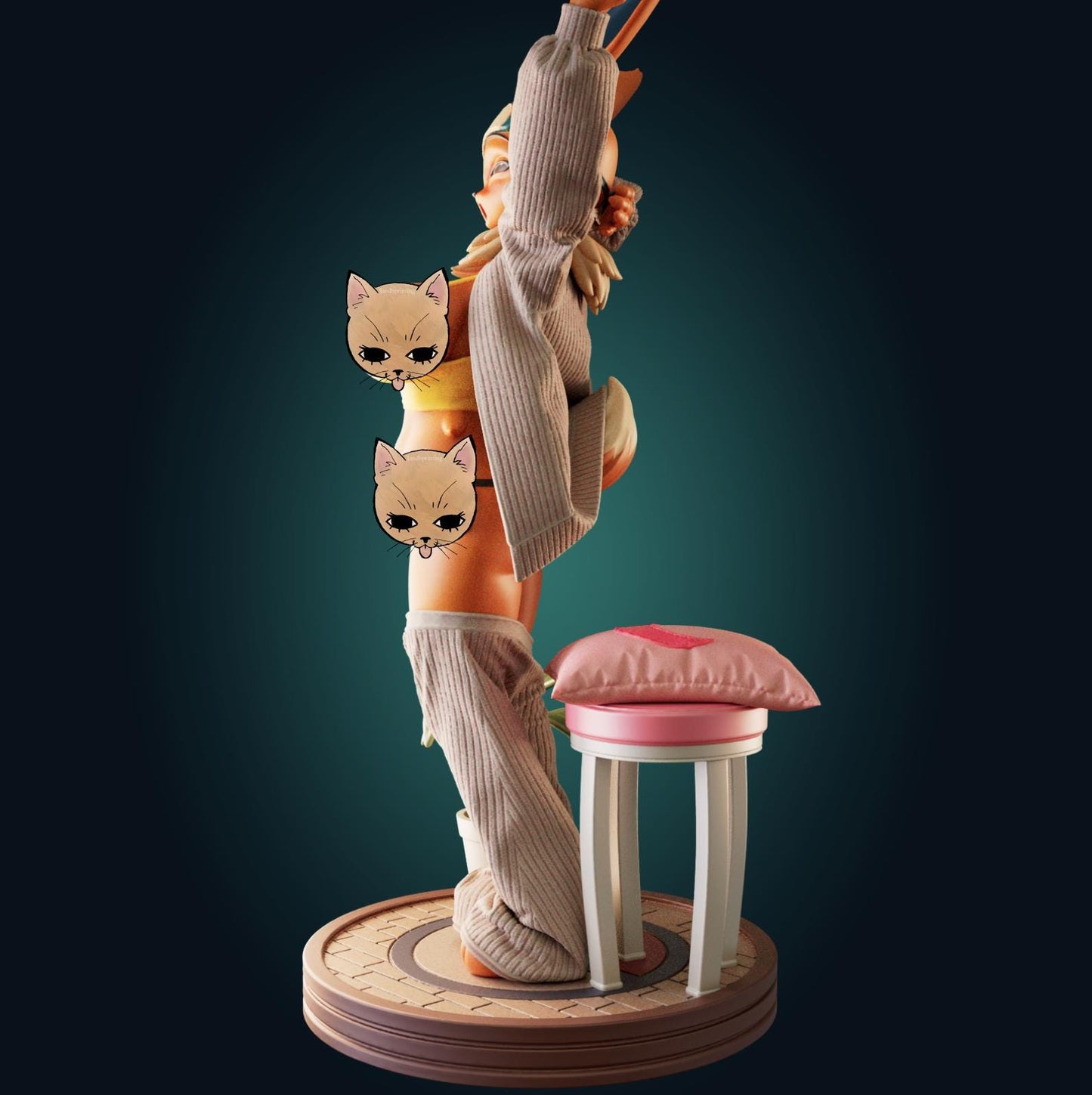 Fox Girl Waifu Model Kit | 3D Resin Printed Figurine | Officer Rhu