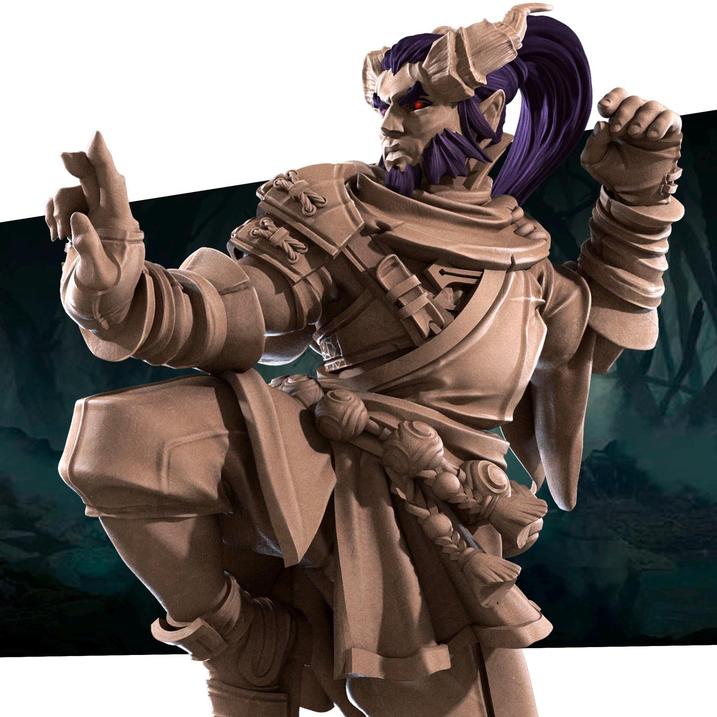 Tiefling Monk Miniature | Bite the Bullet