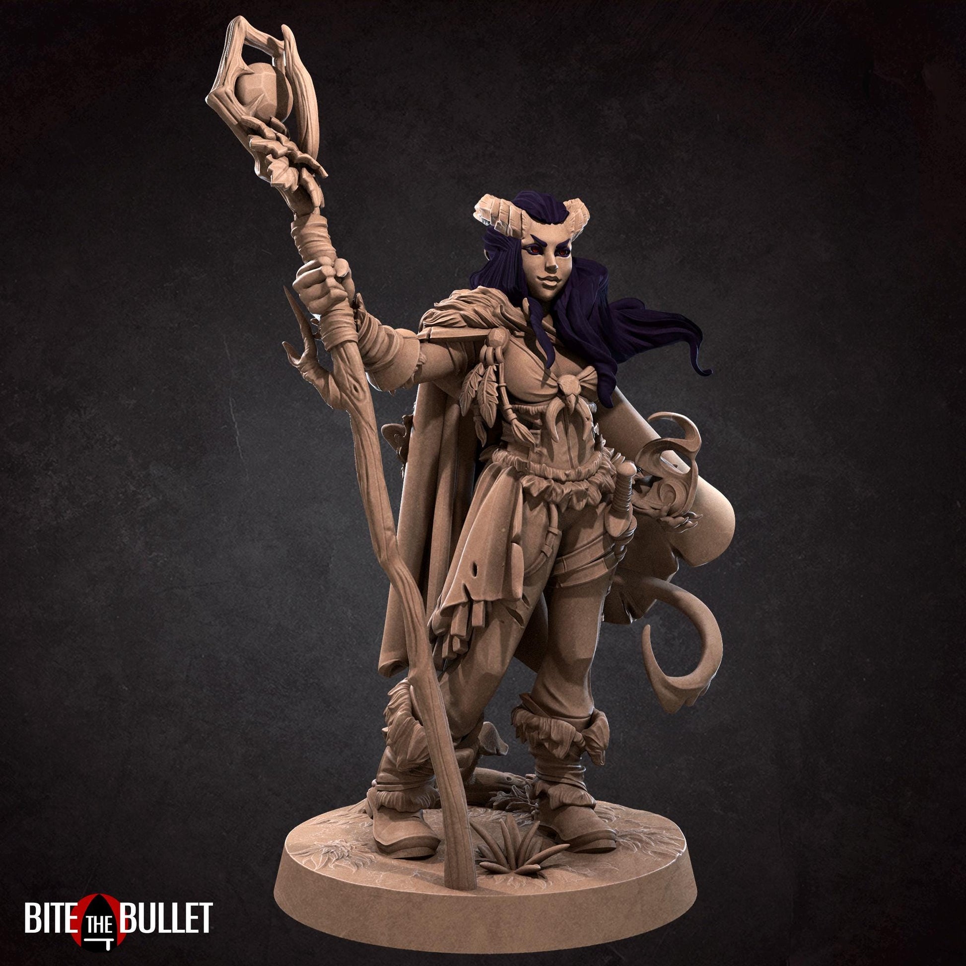 Tiefling Druid Miniature | Bite the Bullet