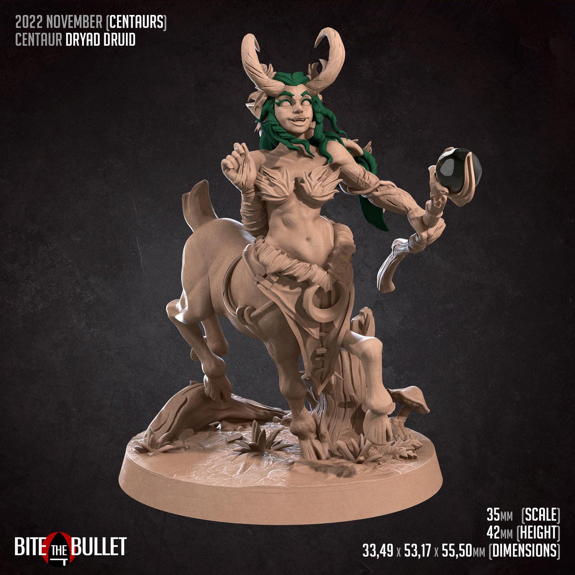 Centaur Dryad Druid Miniature | Bite the Bullet