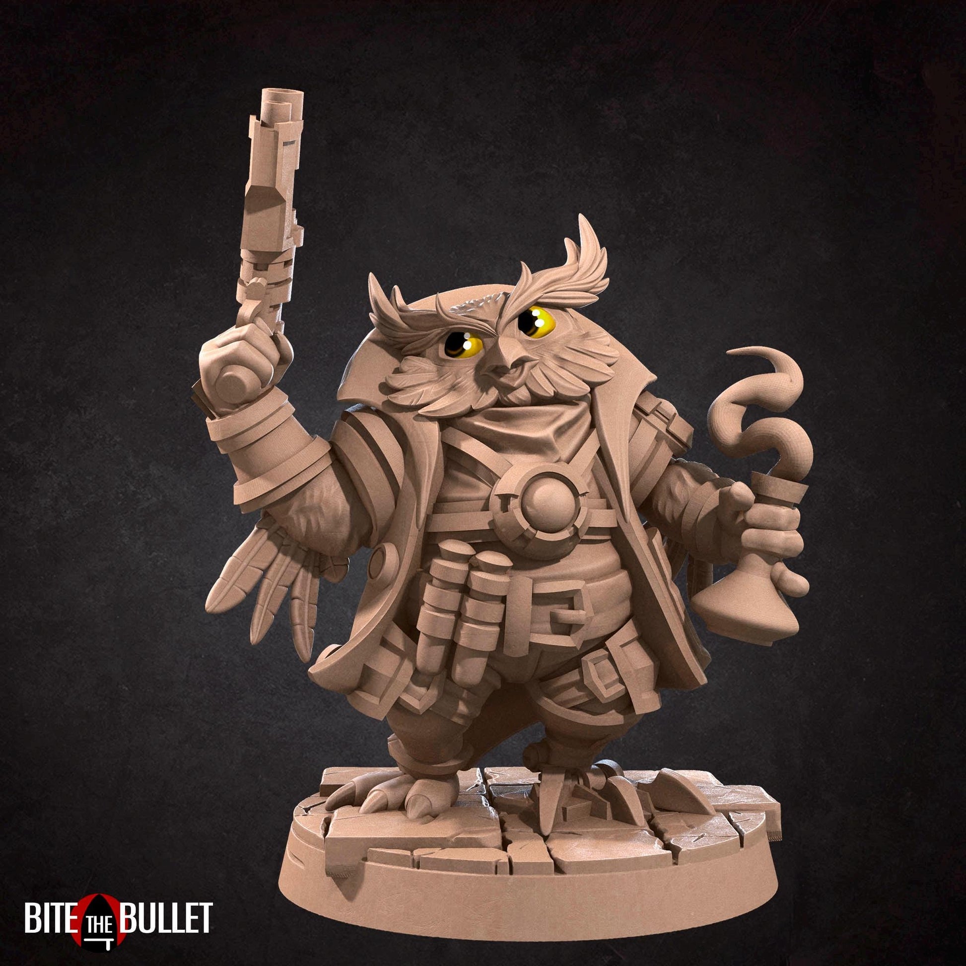Owlfolk Artificer Blacksmith Miniature | Bite the Bullet