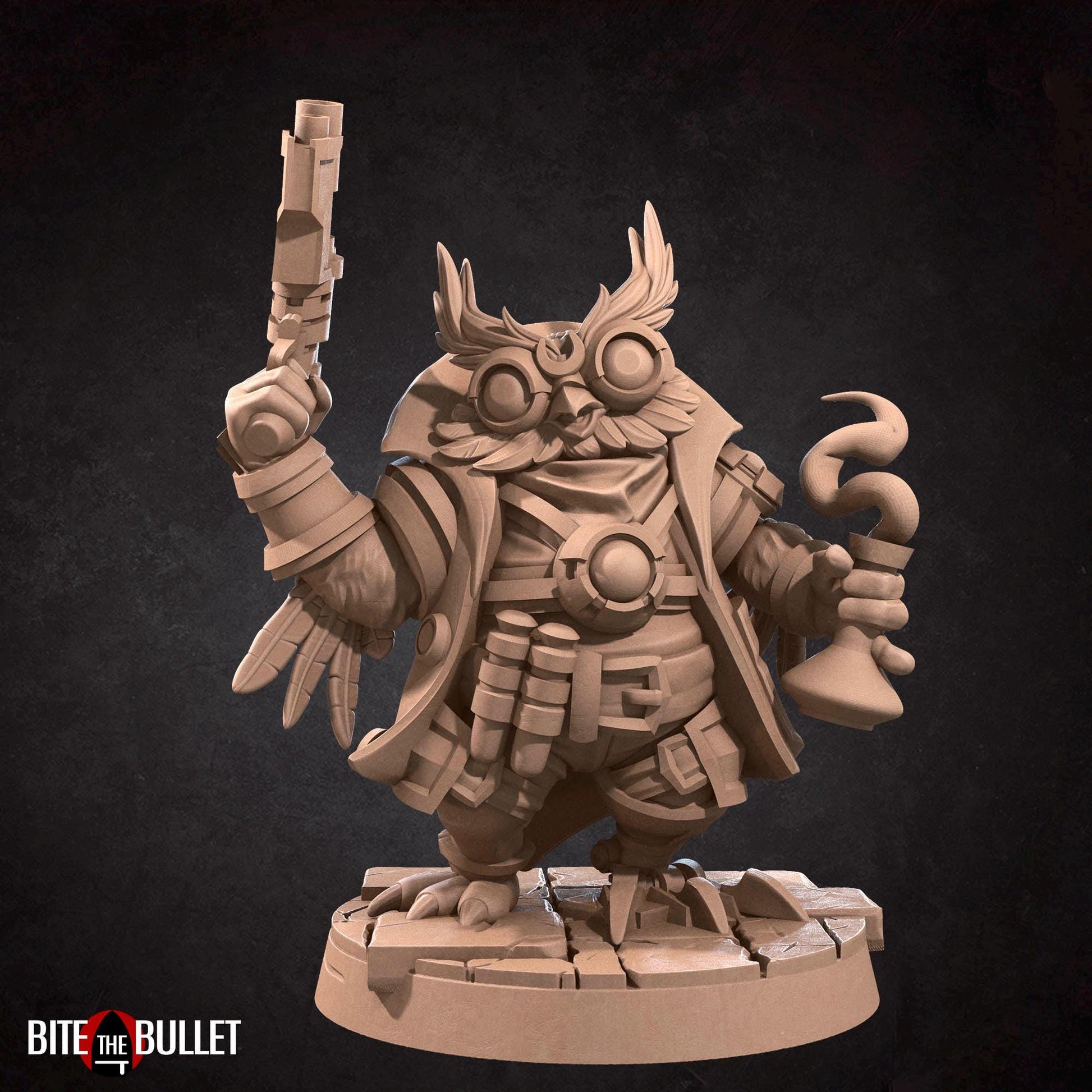 Owlfolk Artificer Blacksmith Miniature | Bite the Bullet