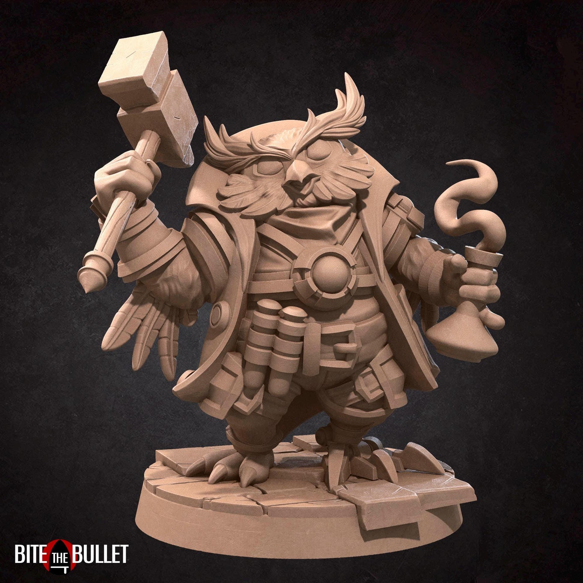 Owlfolk Artificer Blacksmith Miniature | Bite the Bullet