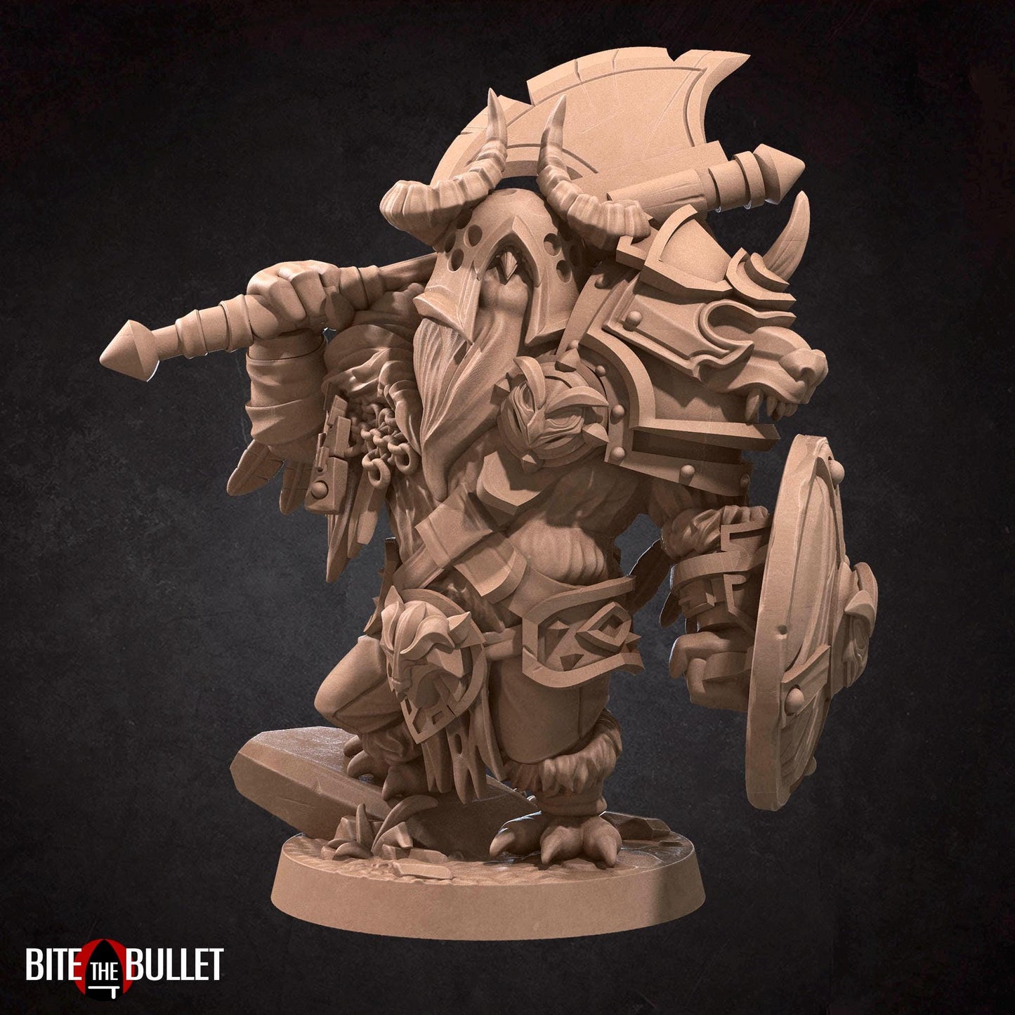 Owlfolk Barbarian Miniature | Bite the Bullet