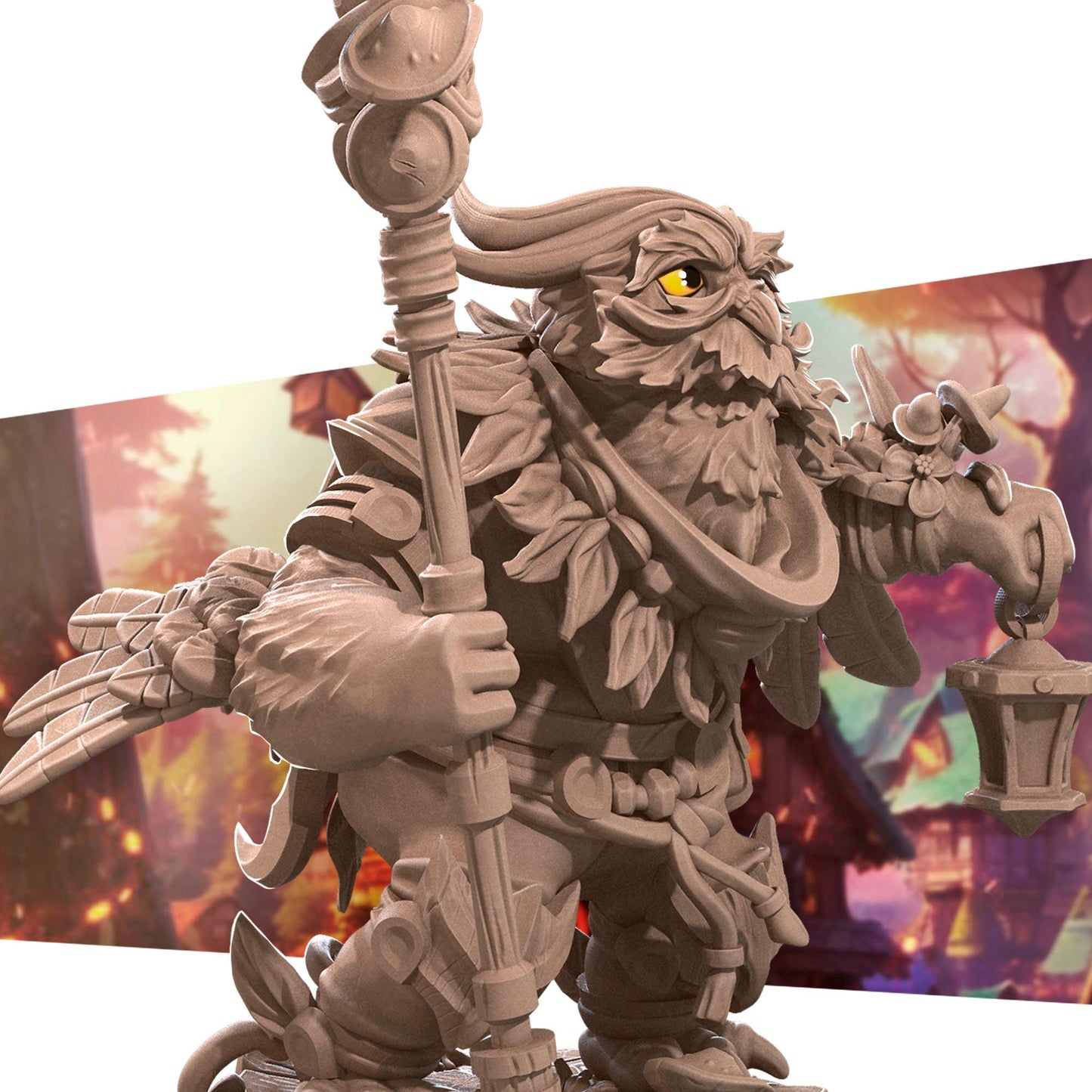 Owlfolk Druid Miniature | Bite the Bullet