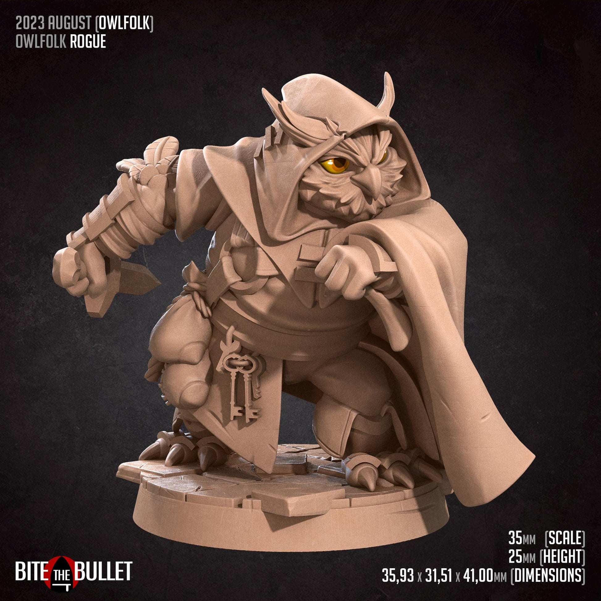 Owlfolk Rogue Miniature | Bite the Bullet