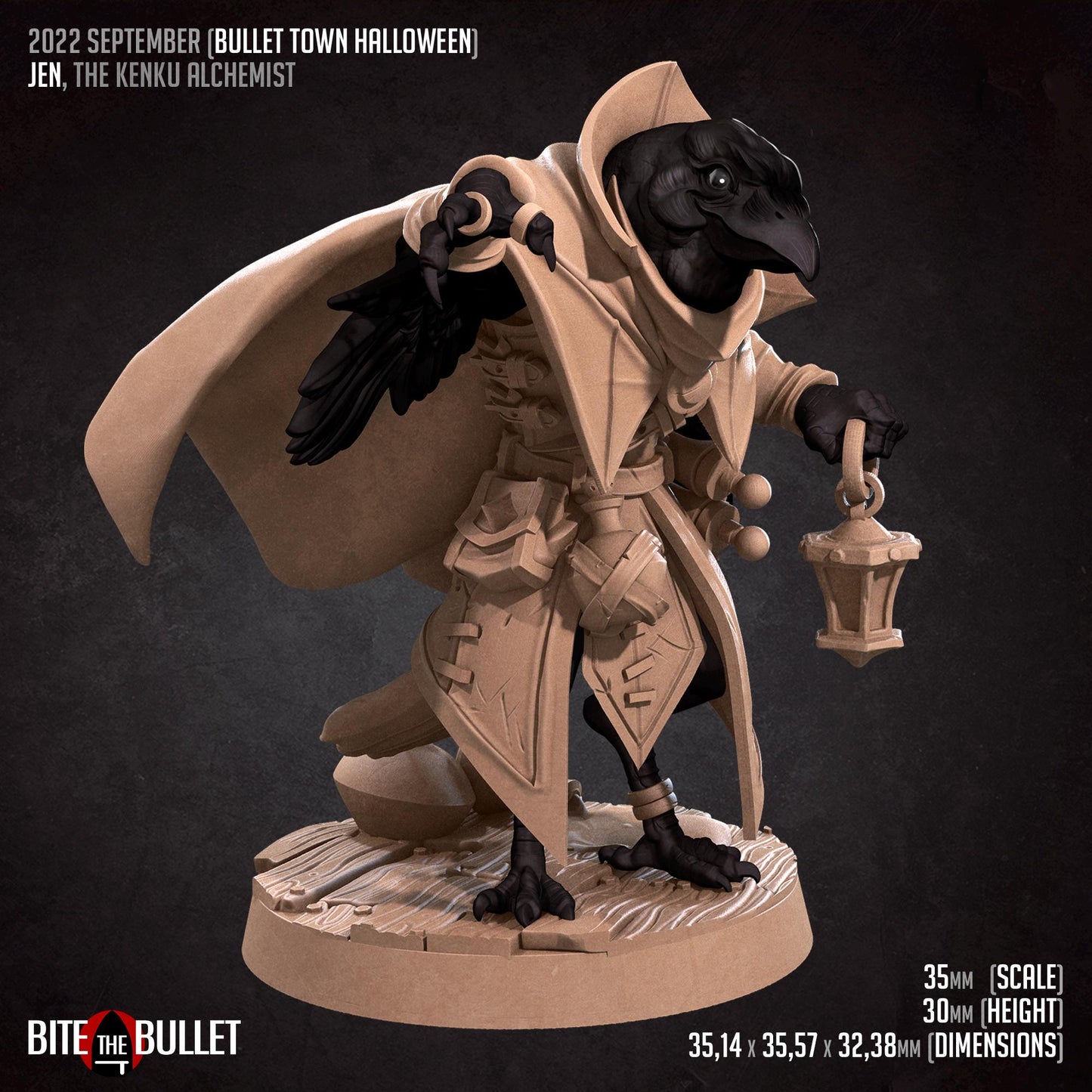 Jen, the Kenku Alchemist Miniature | Bite the Bullet