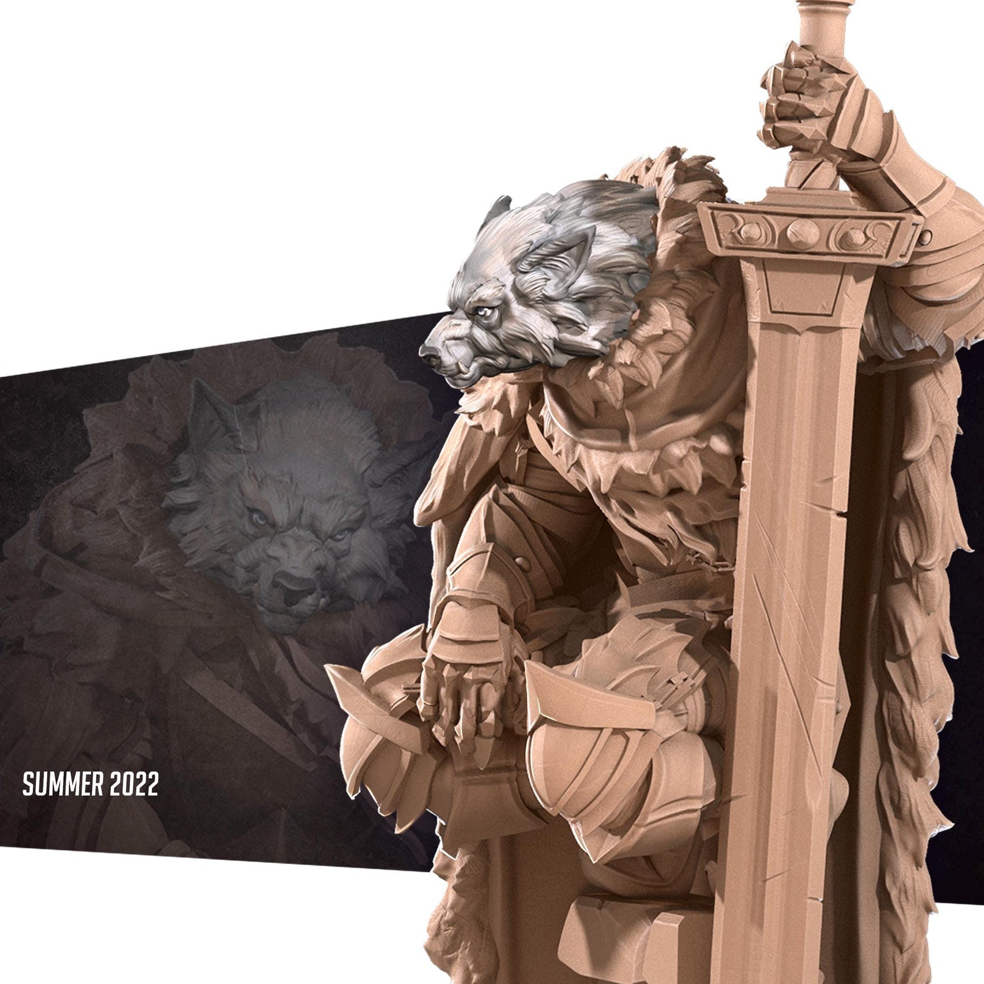 Raidd, the Half Wolf Guardian Miniature | Bite the Bullet