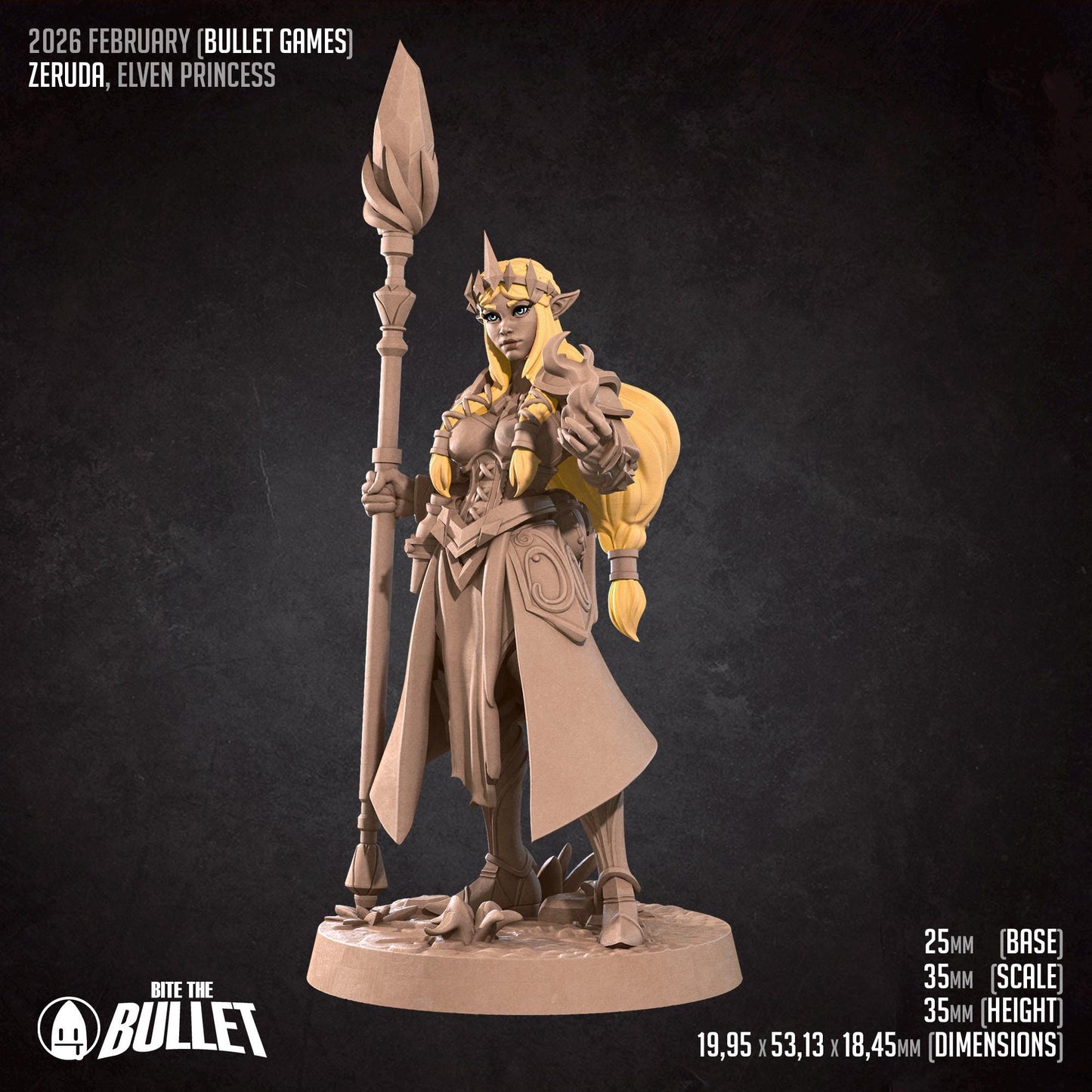 Zeruda, the Elven Princess | Bite the Bullet Miniatures