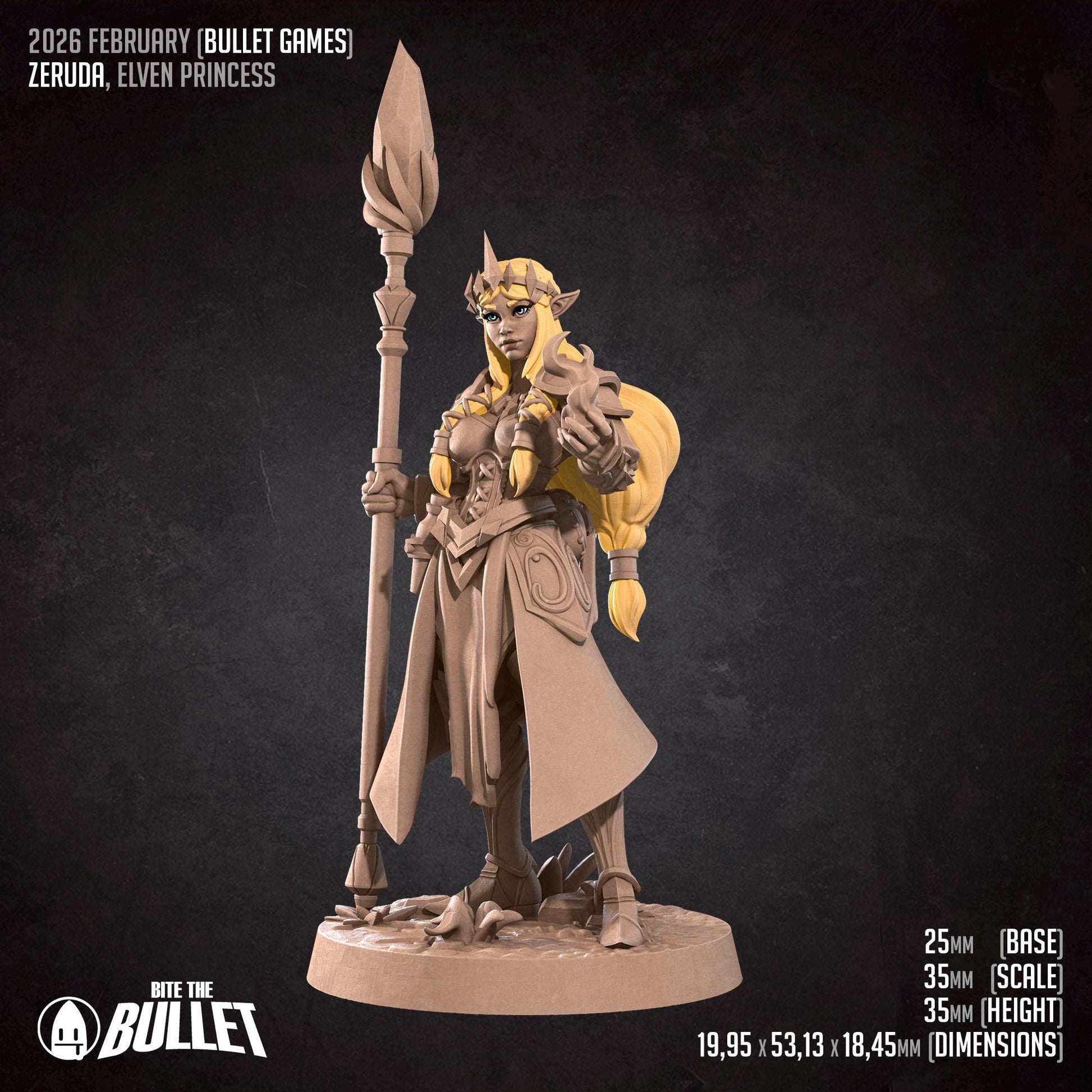 Zeruda, the Elven Princess | Bite the Bullet Miniatures