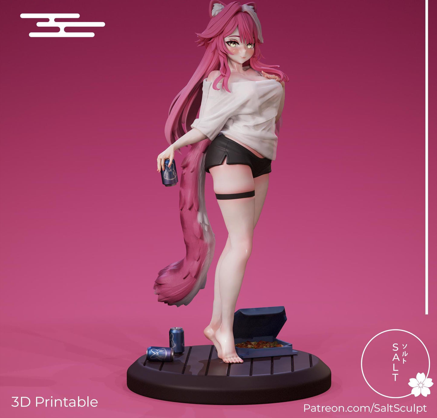 Panther Girl Model Kit | 3D Resin Printed Figurine | Salt Sculpt