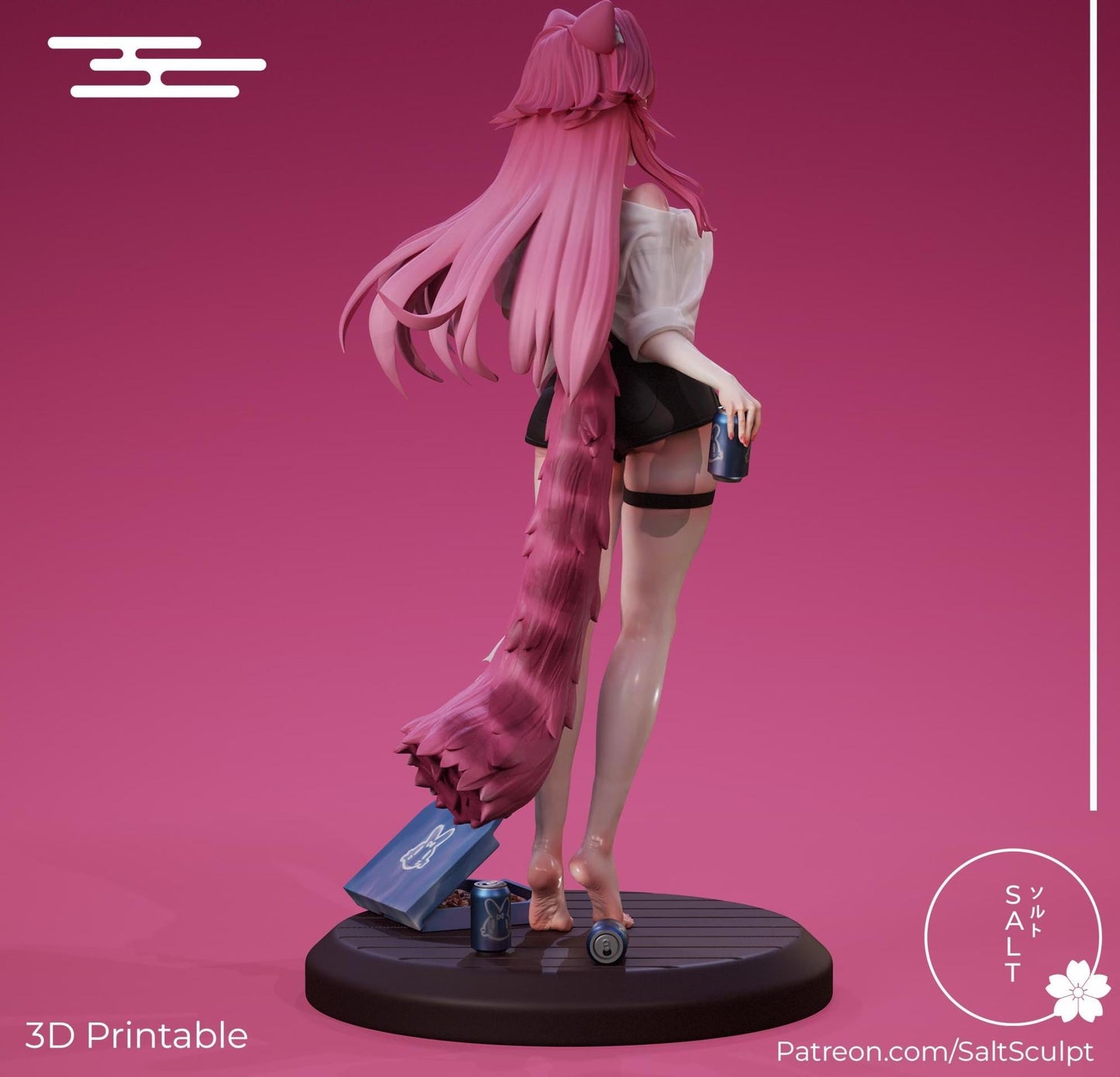 Panther Girl Model Kit | 3D Resin Printed Figurine | Salt Sculpt