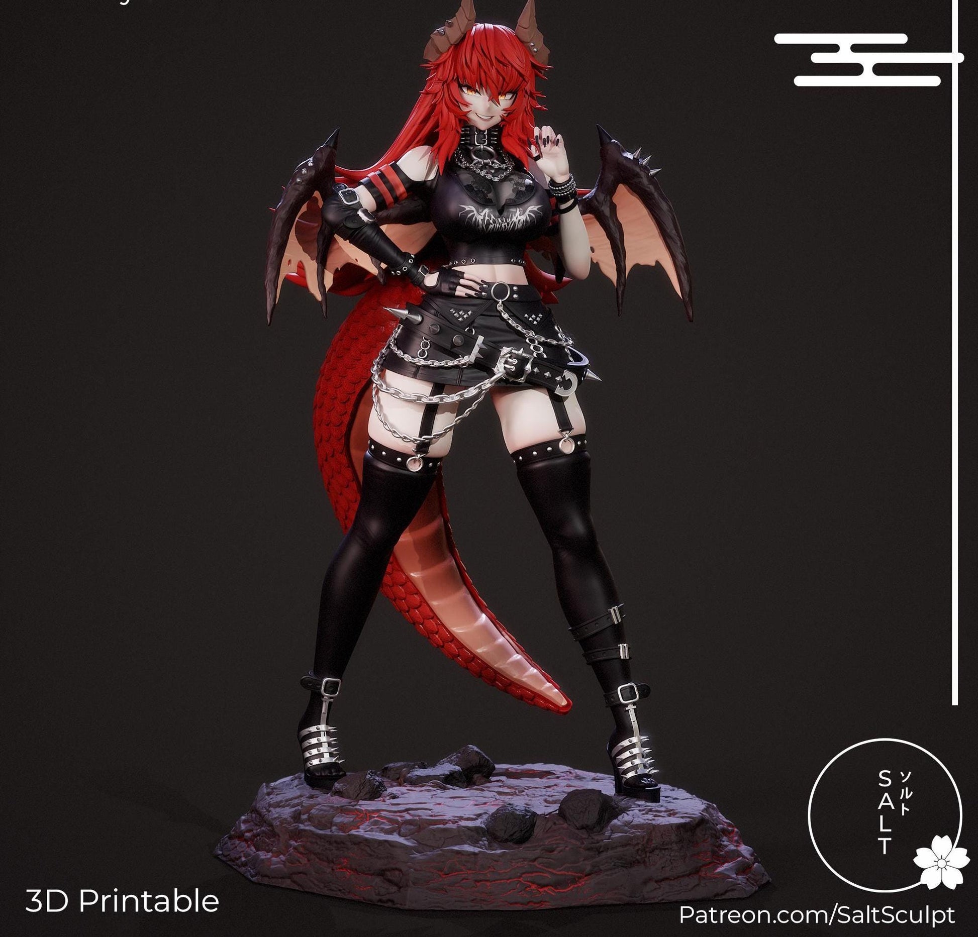 Dragon Girl Model Kit | 3D Resin Printed Figurine | Salt Sculpt