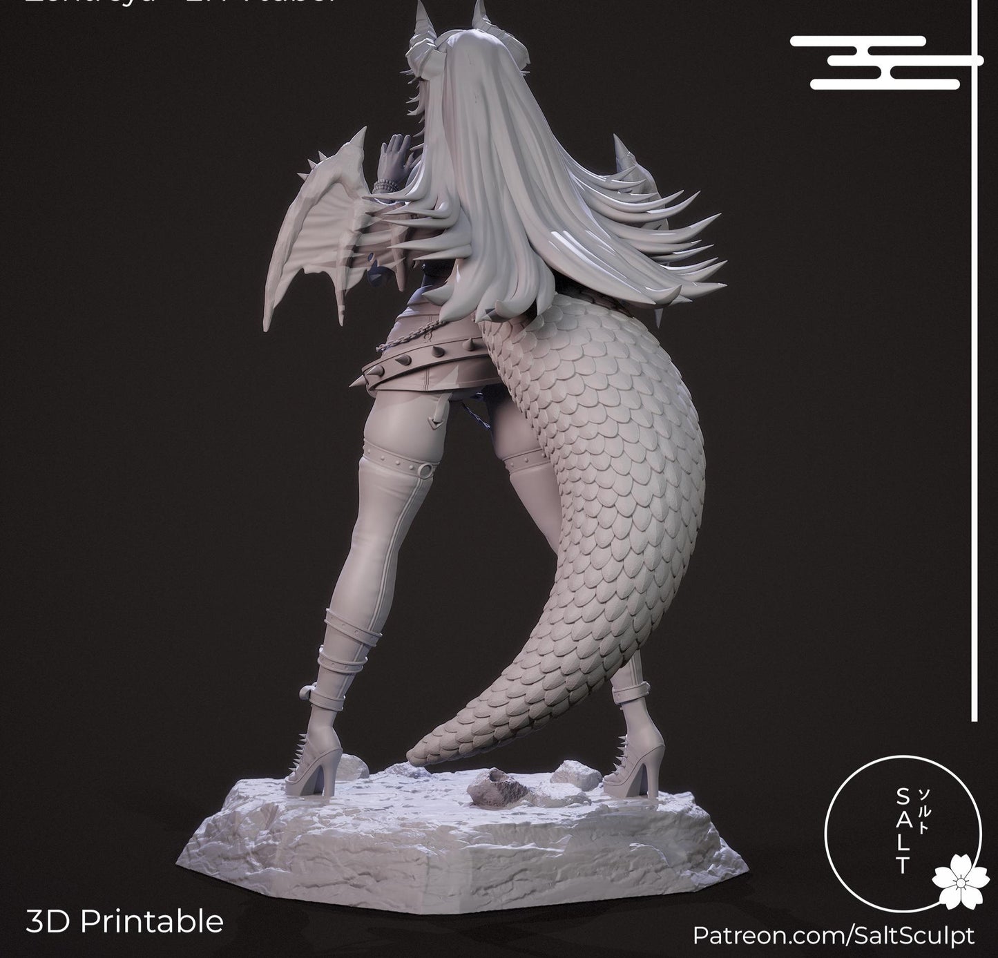 Dragon Girl Model Kit | 3D Resin Printed Figurine | Salt Sculpt
