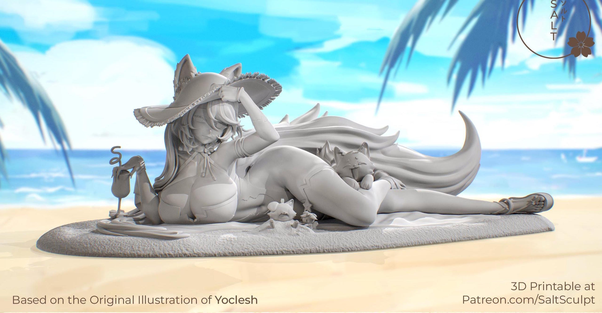 Wolf Girl Model Kit | 3D Resin Printed Figurine | Salt Sculpt