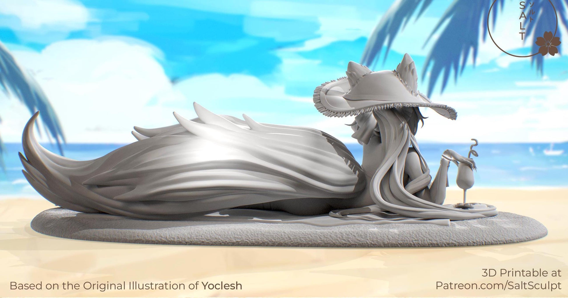 Wolf Girl Model Kit | 3D Resin Printed Figurine | Salt Sculpt