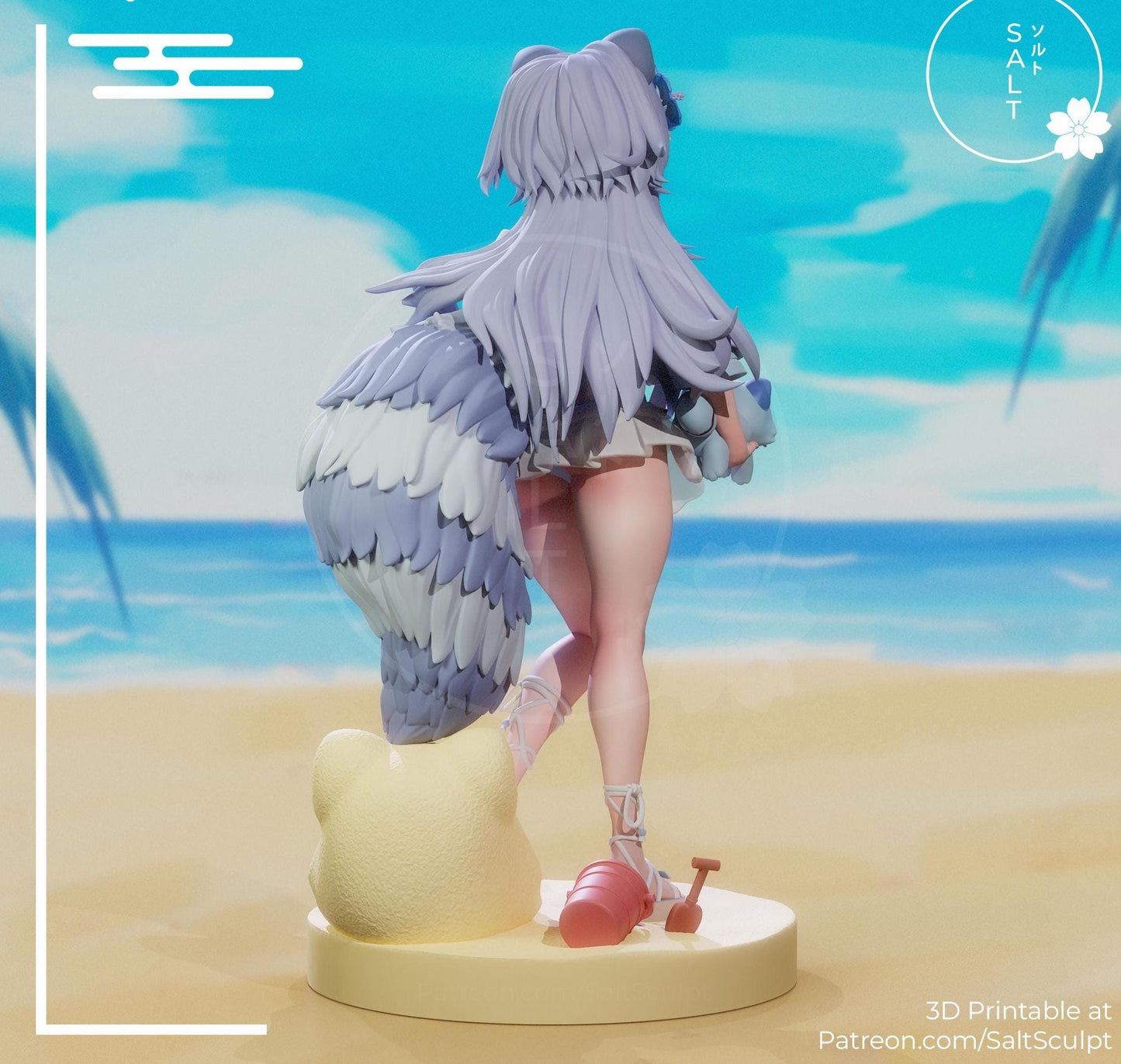Raccoon Girl Model Kit | 3D Resin Printed Figurine | Salt Sculpt