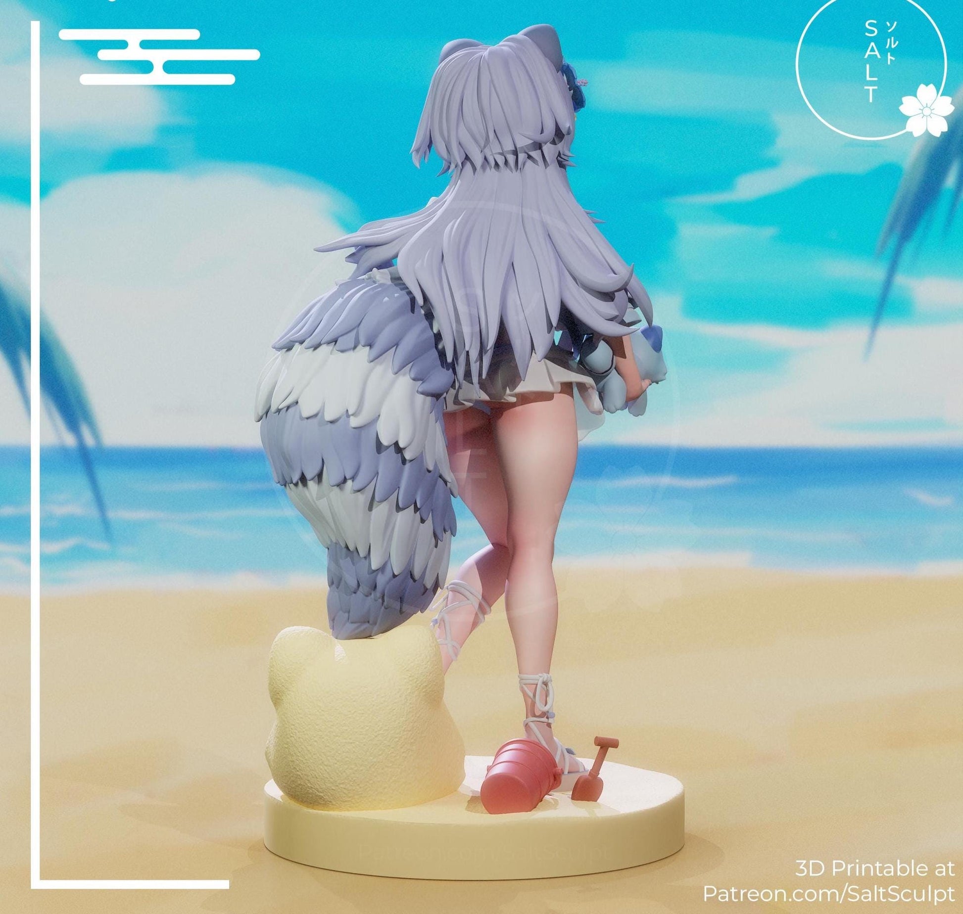 Raccoon Girl Model Kit | 3D Resin Printed Figurine | Salt Sculpt