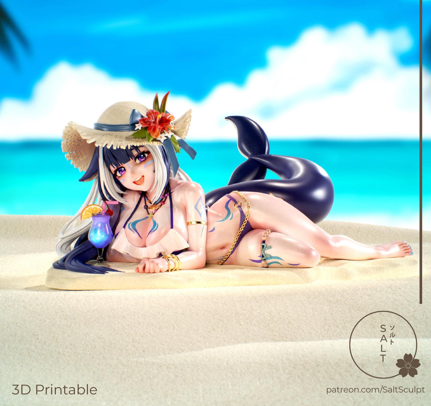 Orca Girl Model Kit | 3D Resin Printed Figurine | Salt Sculpt