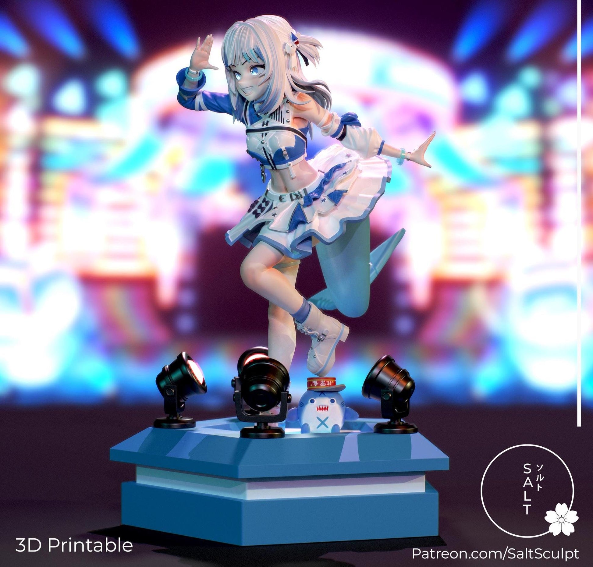 Shark Girl Model Kit | 3D Resin Printed Figurine | Salt Sculpt
