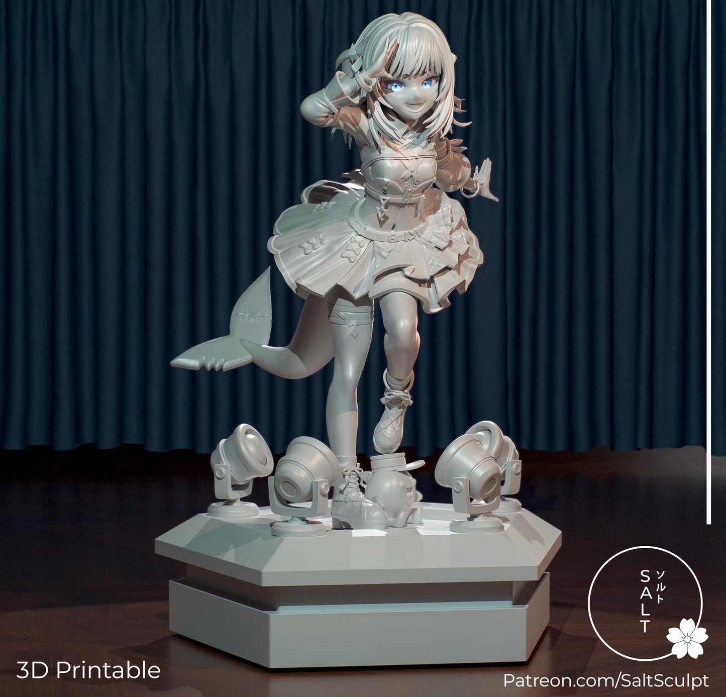 Shark Girl Model Kit | 3D Resin Printed Figurine | Salt Sculpt