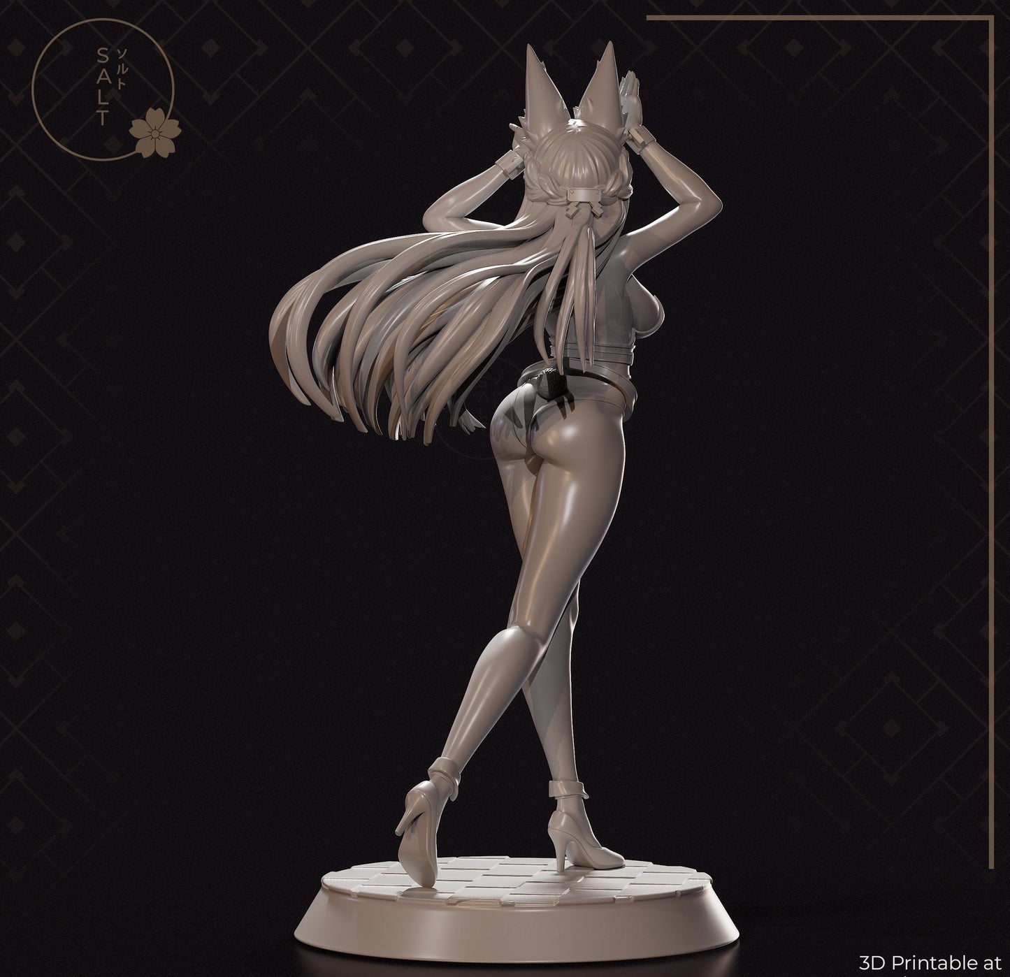 Fox Girl Model Kit | 3D Resin Printed Figurine | Salt Sculpt