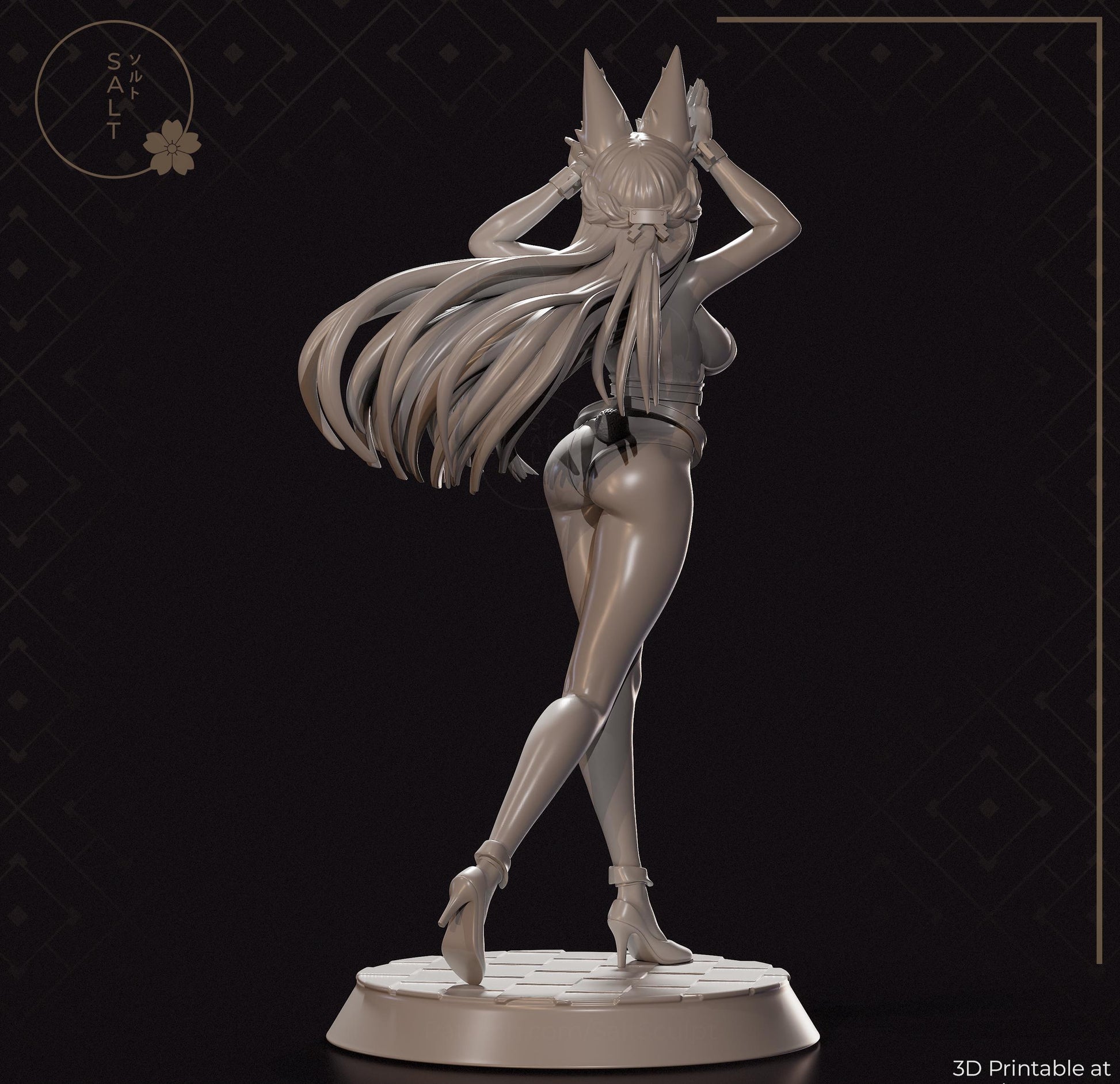 Fox Girl Model Kit | 3D Resin Printed Figurine | Salt Sculpt